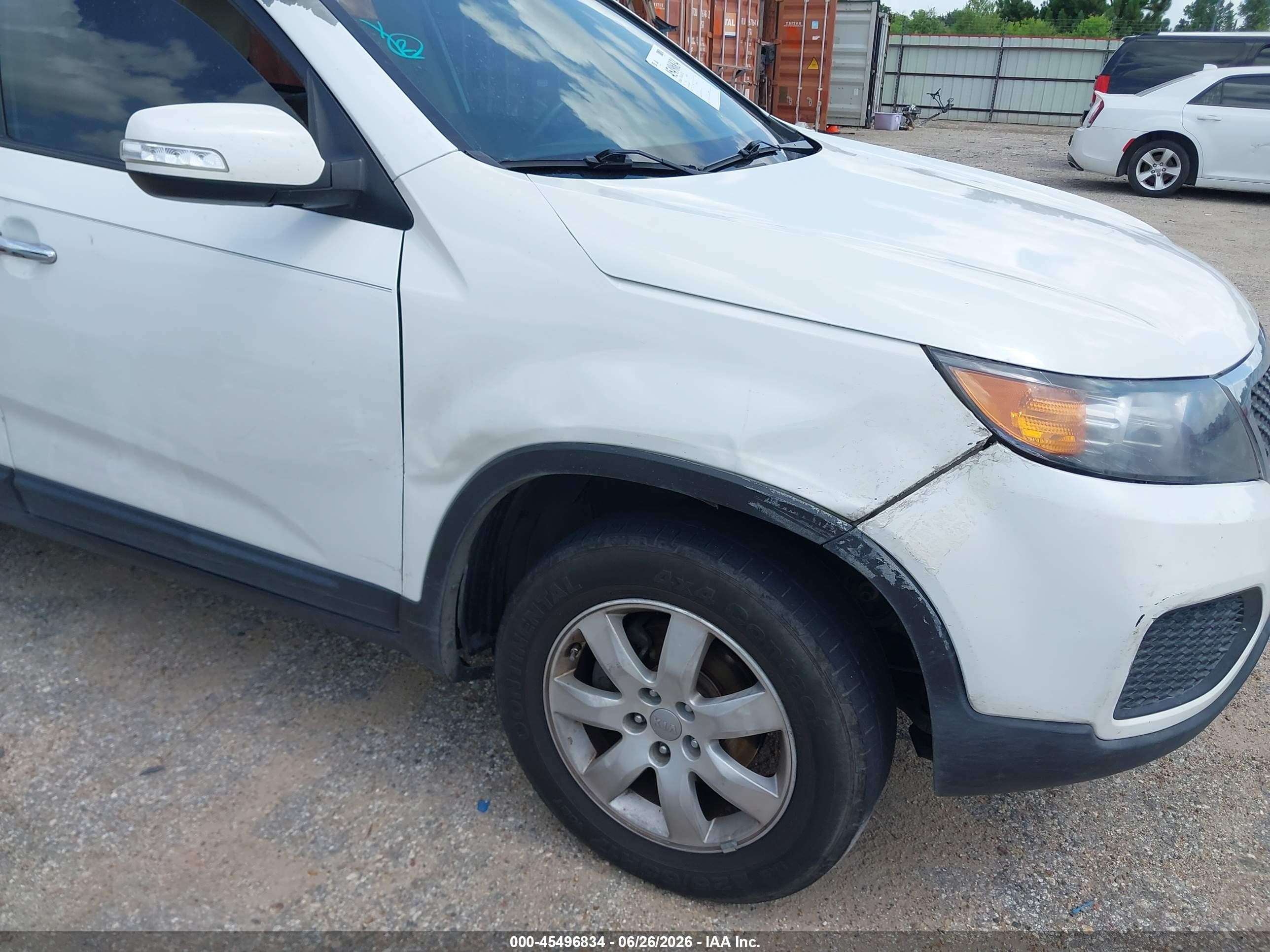 2013 Kia Sorento Lx White vin: 5XYKT3A14DG364351