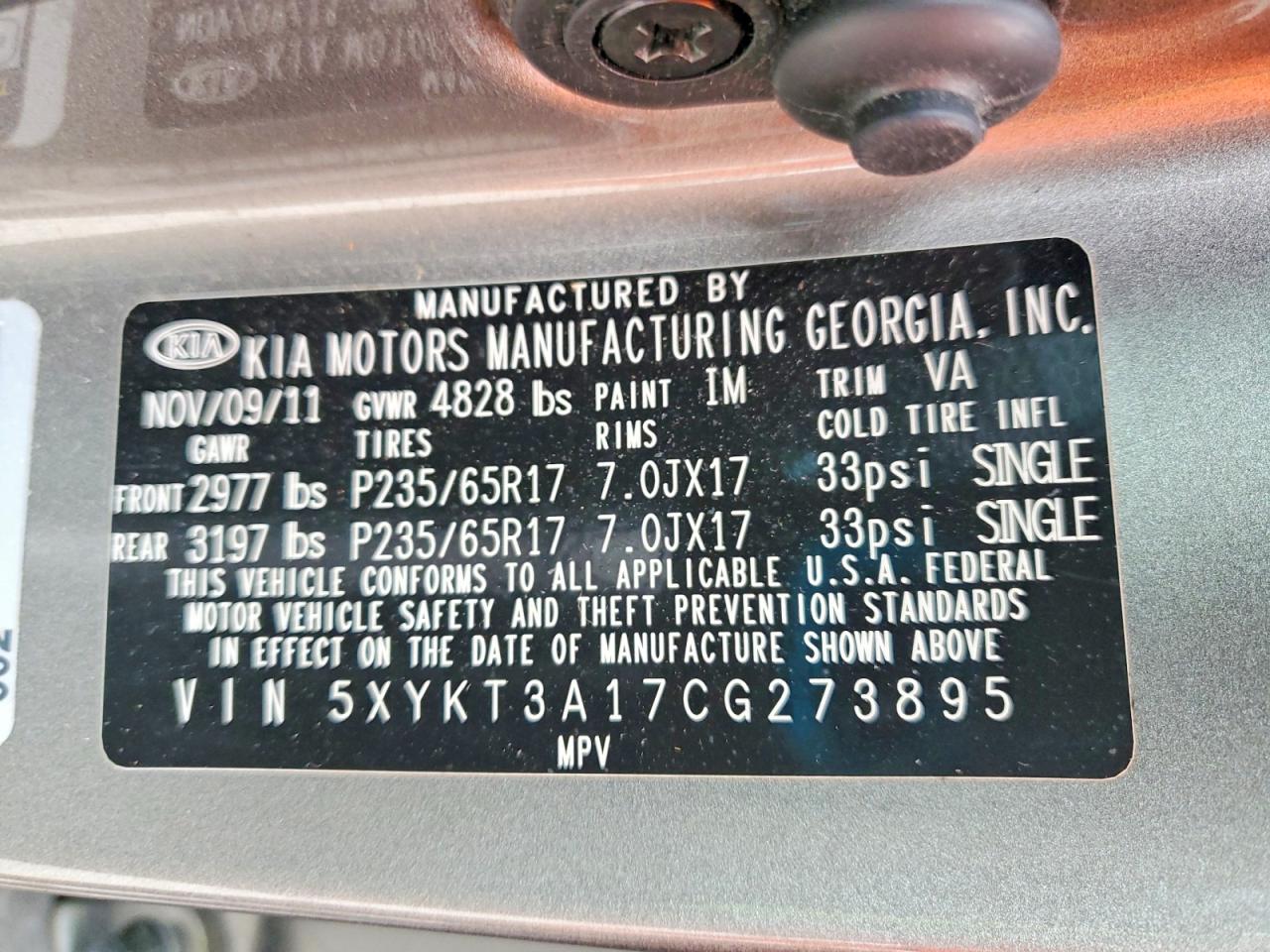 2012 Kia Sorento Lx Tan vin: 5XYKT3A17CG273895