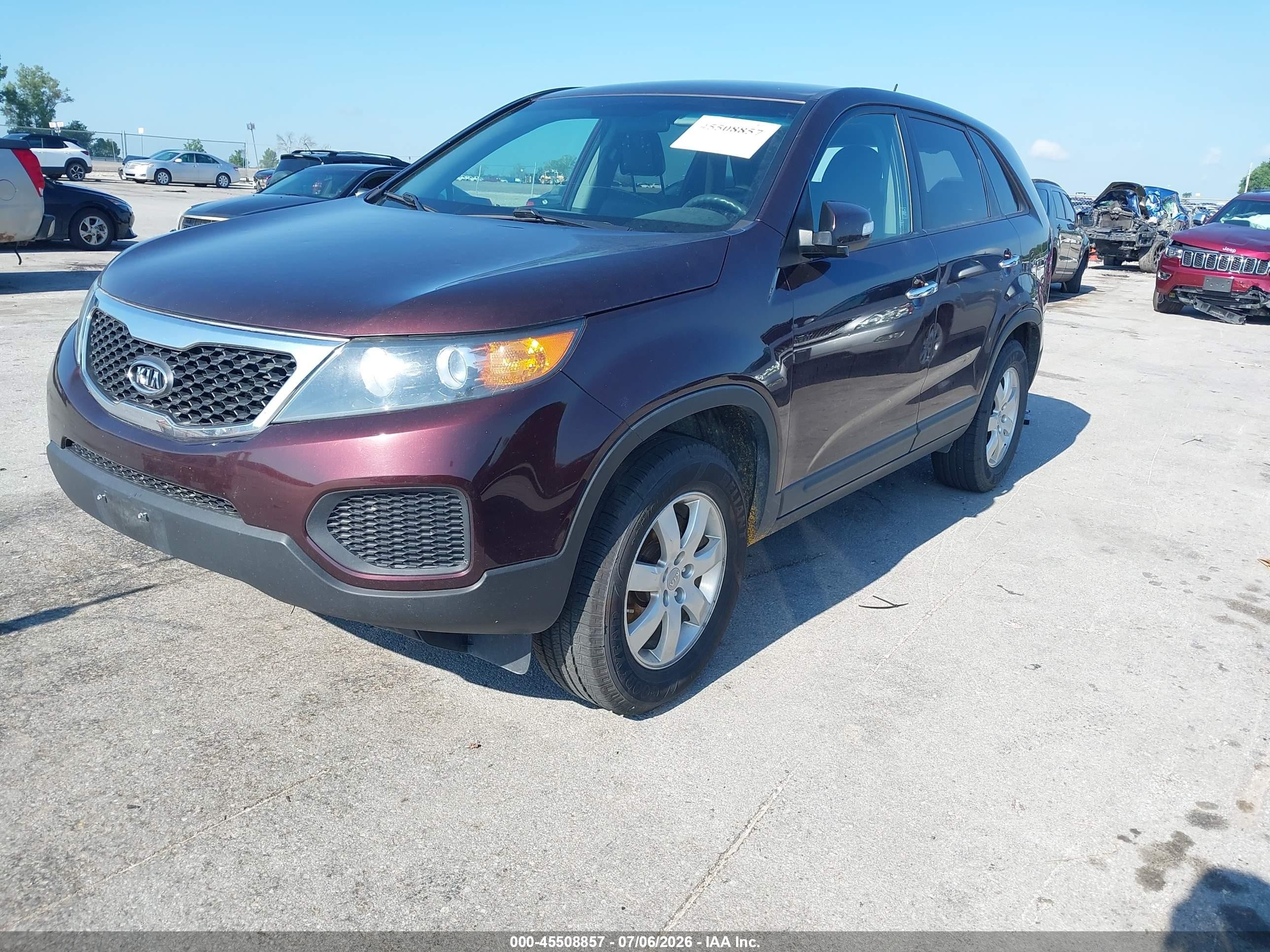 2012 Kia Sorento Lx Purple vin: 5XYKT3A17CG290275