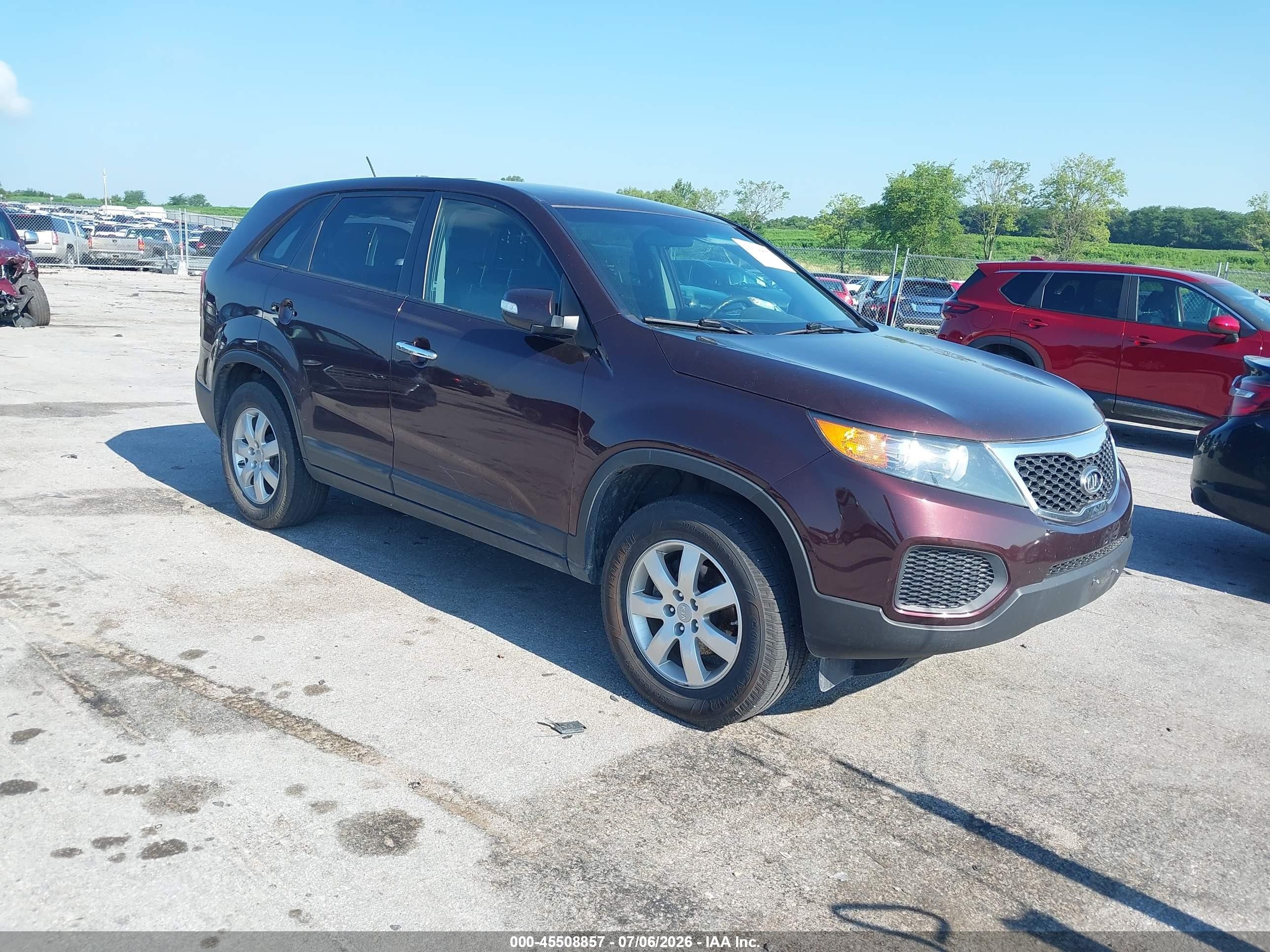 2012 Kia Sorento Lx Purple vin: 5XYKT3A17CG290275