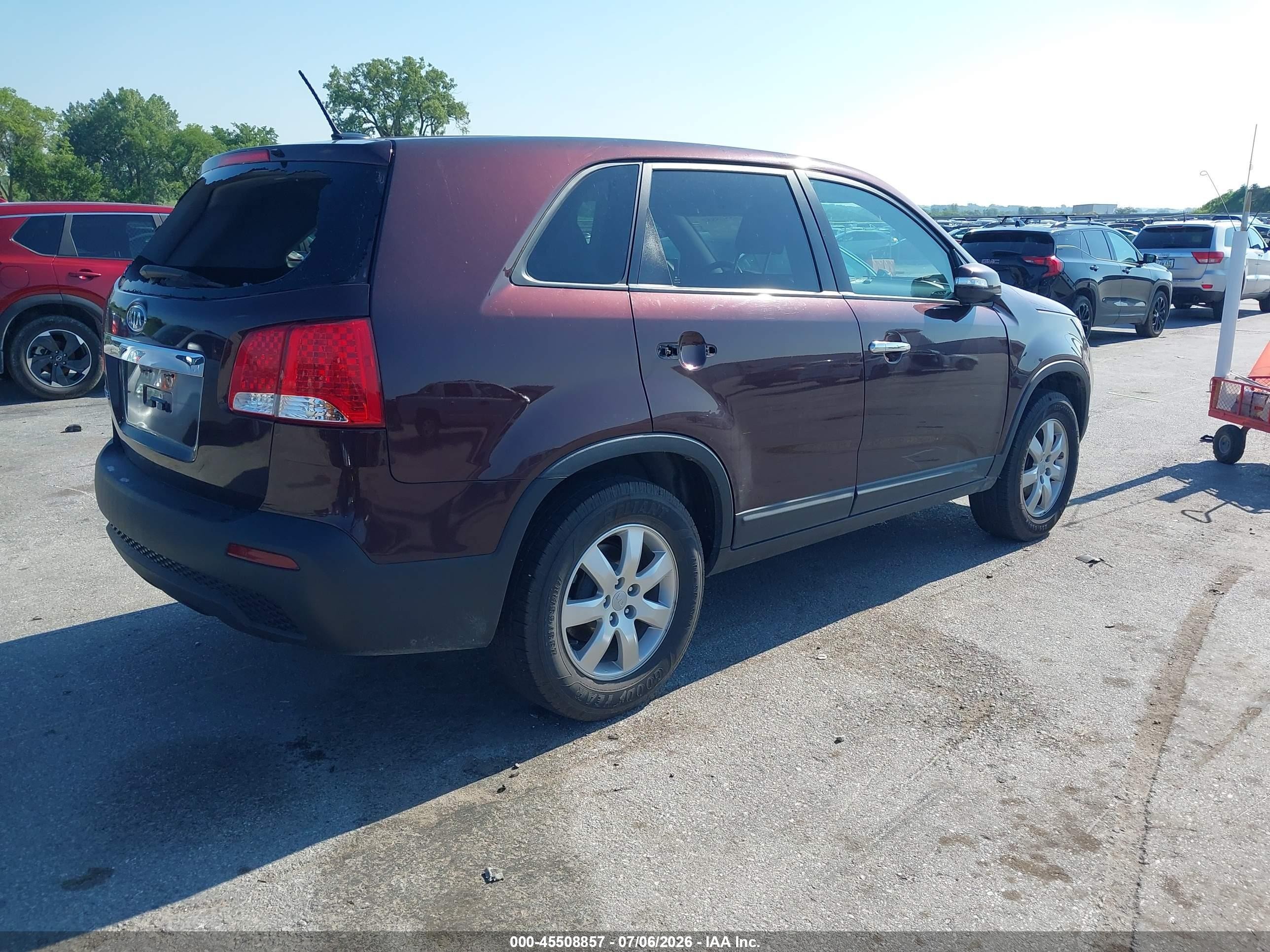 2012 Kia Sorento Lx Purple vin: 5XYKT3A17CG290275