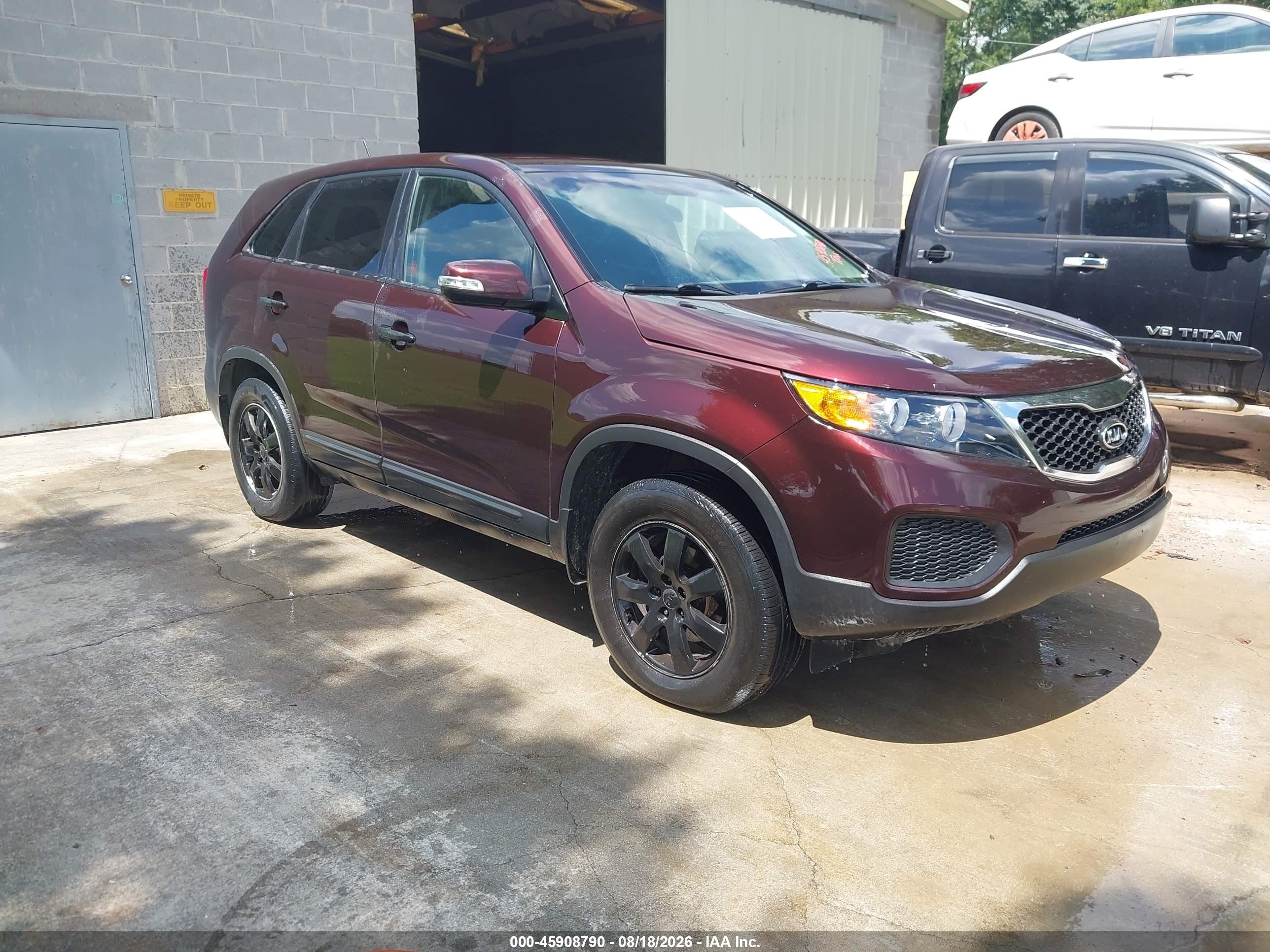 2013 Kia Sorento Lx Maroon vin: 5XYKT3A17DG361931