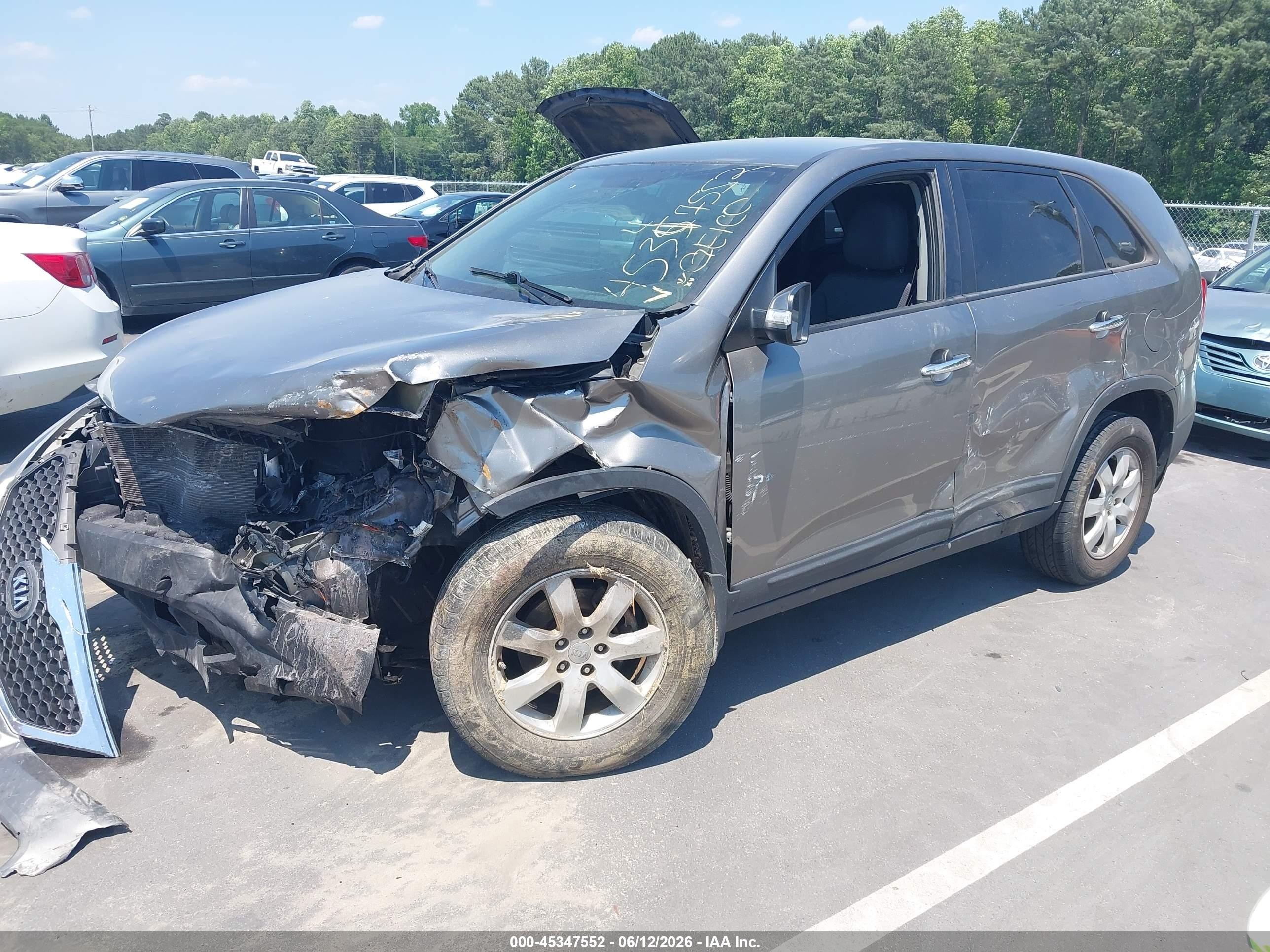 2013 Kia Sorento Lx Gray vin: 5XYKT3A17DG367308