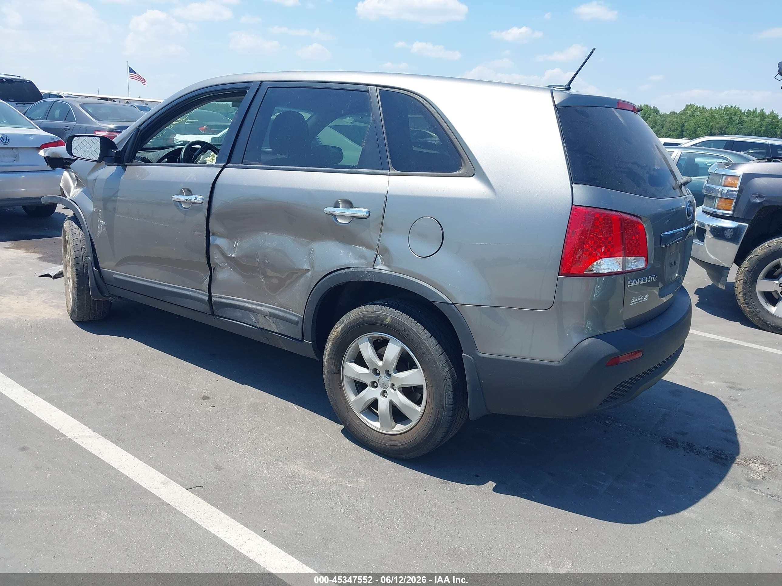 2013 Kia Sorento Lx Gray vin: 5XYKT3A17DG367308