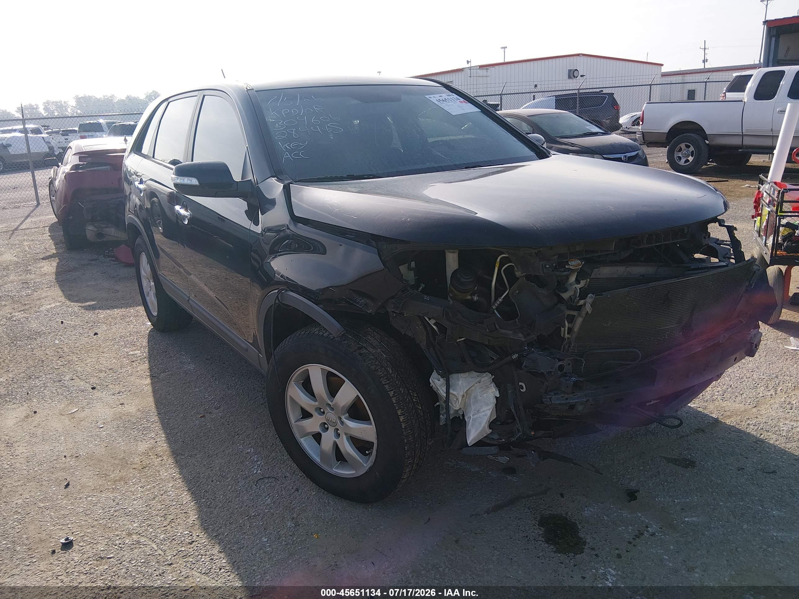 2012 Kia Sorento Lx Black vin: 5XYKT3A19CG284445