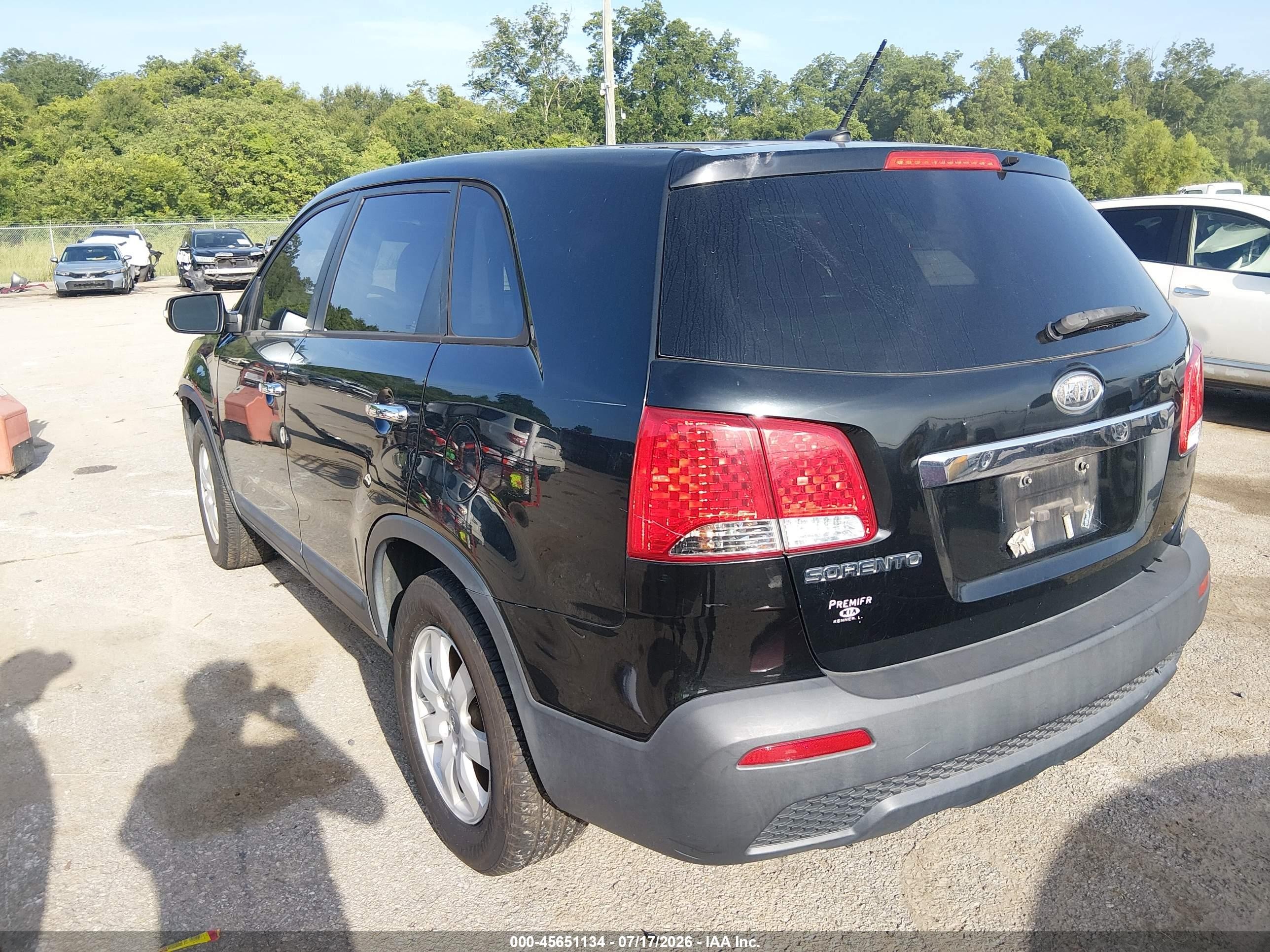 2012 Kia Sorento Lx Black vin: 5XYKT3A19CG284445