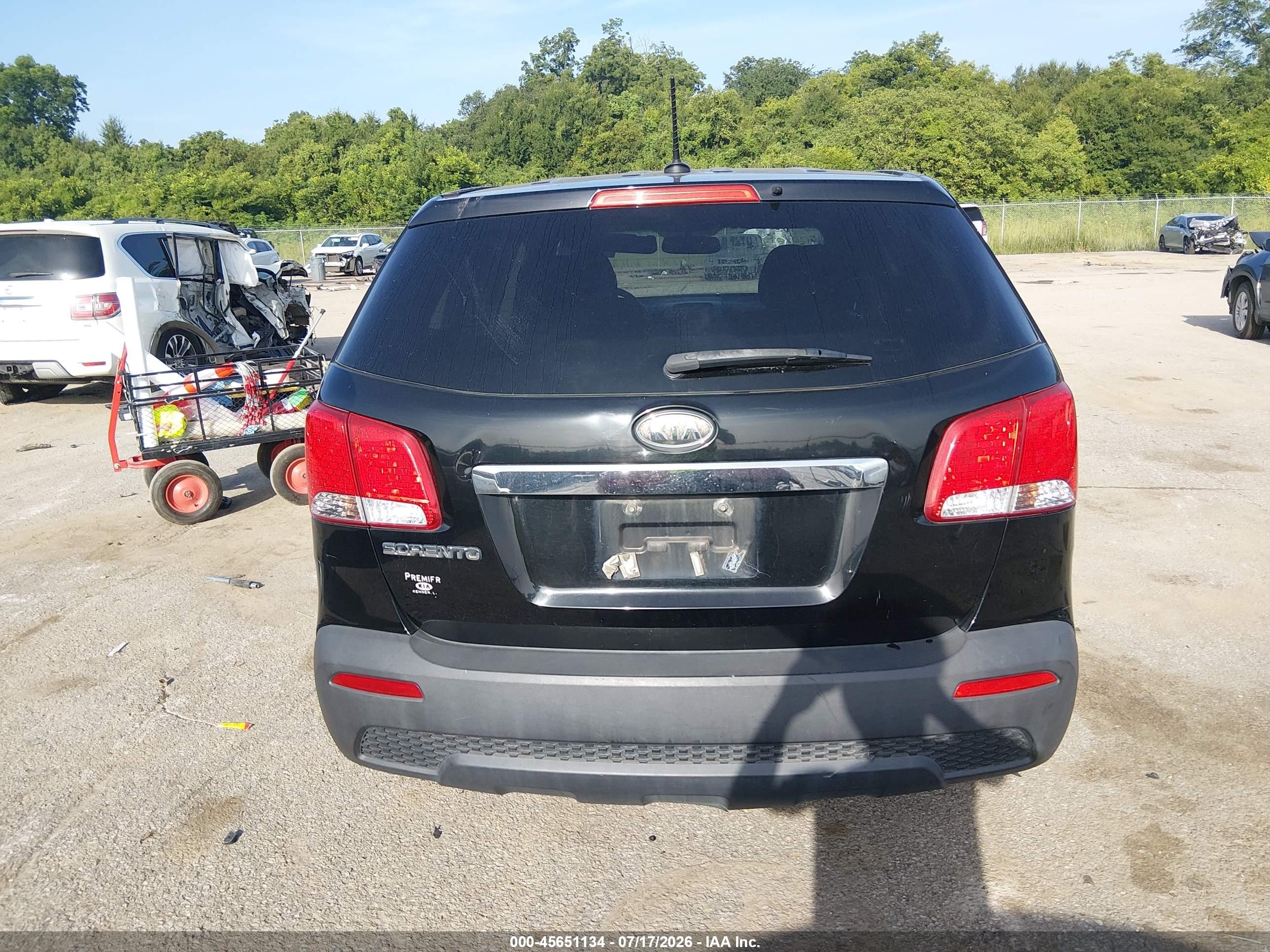 2012 Kia Sorento Lx Black vin: 5XYKT3A19CG284445