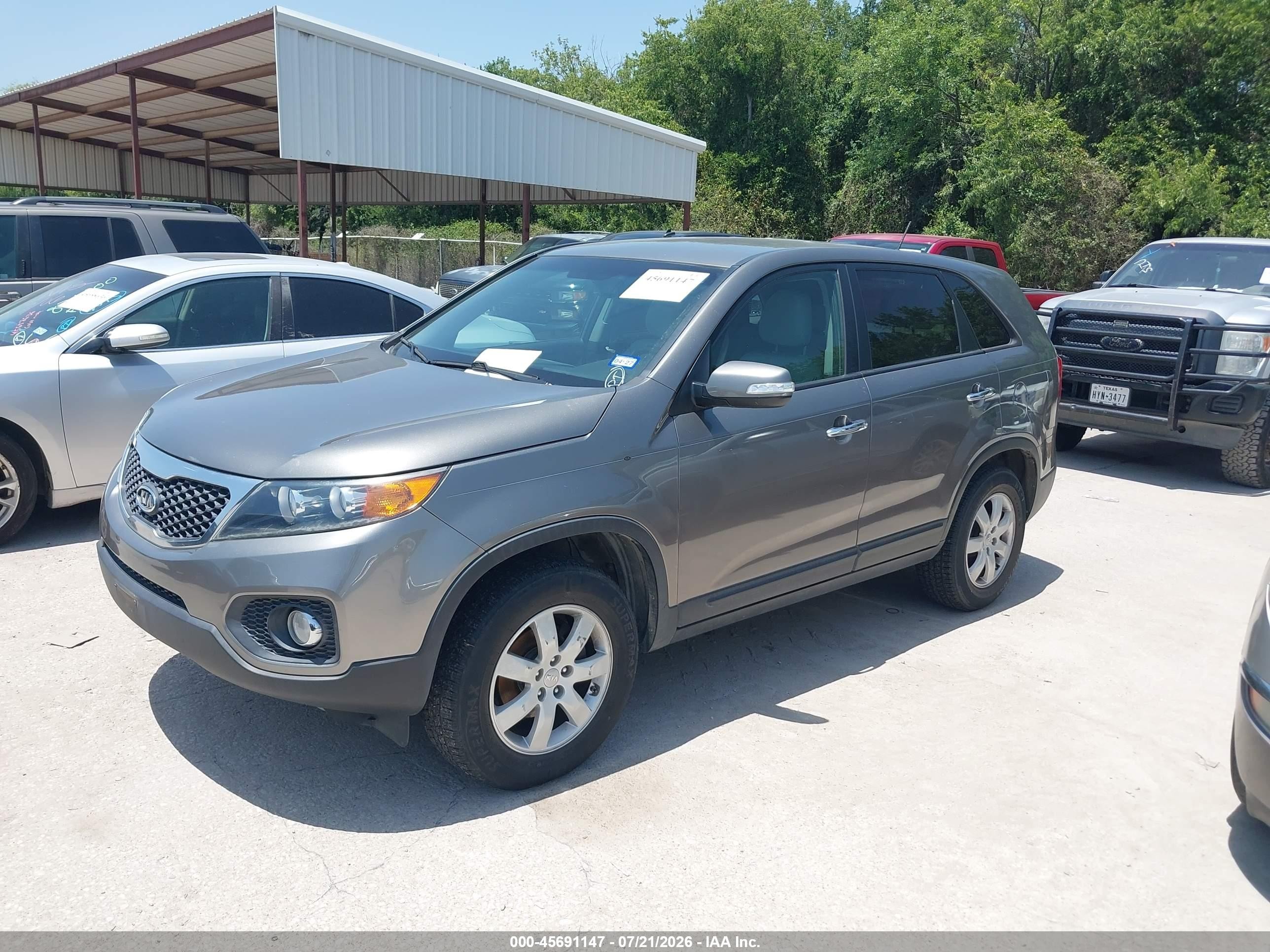 2013 Kia Sorento Lx Gray vin: 5XYKT3A19DG401104