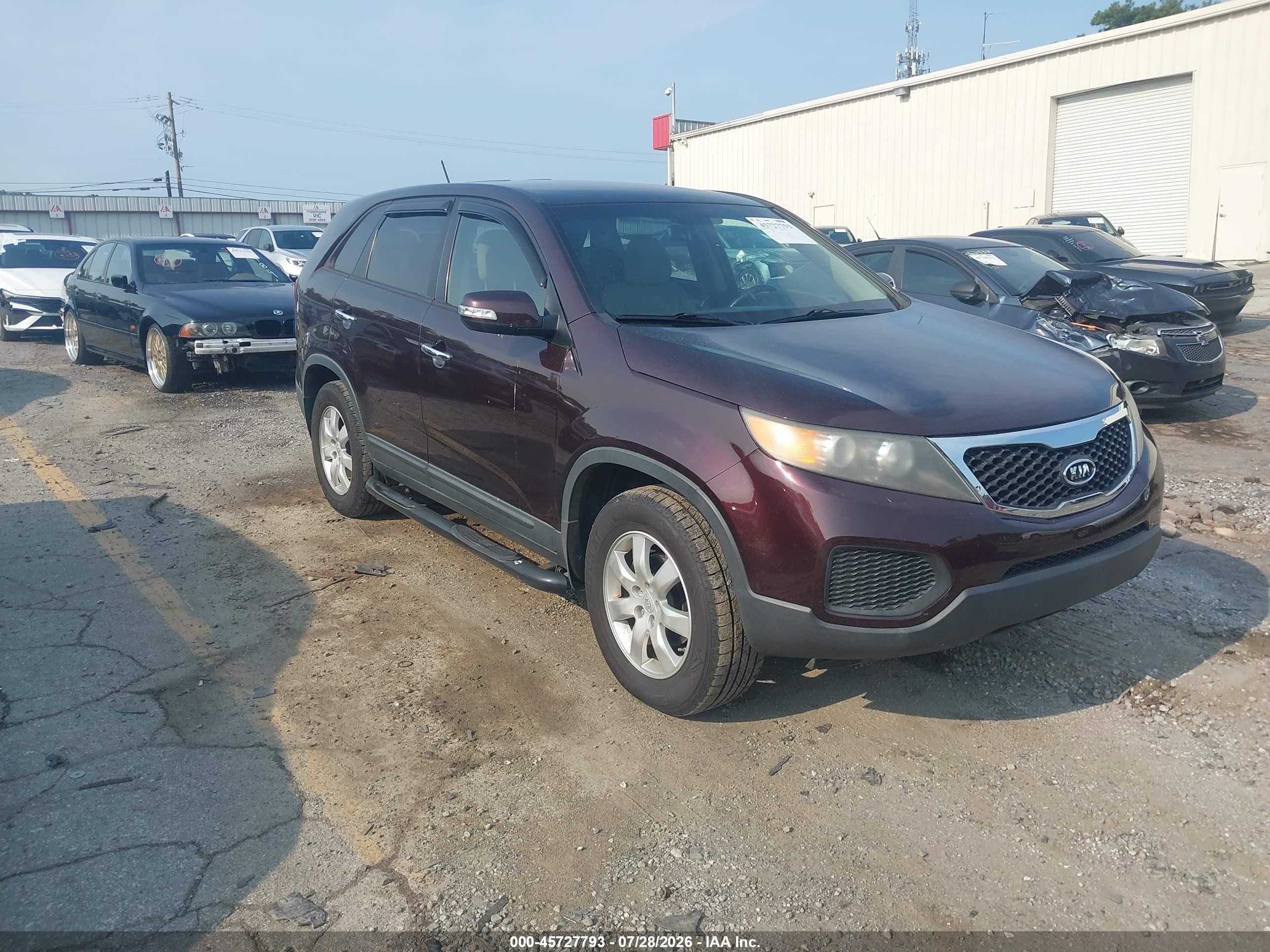 2011 Kia Sorento Lx Maroon vin: 5XYKT3A1XBG101035