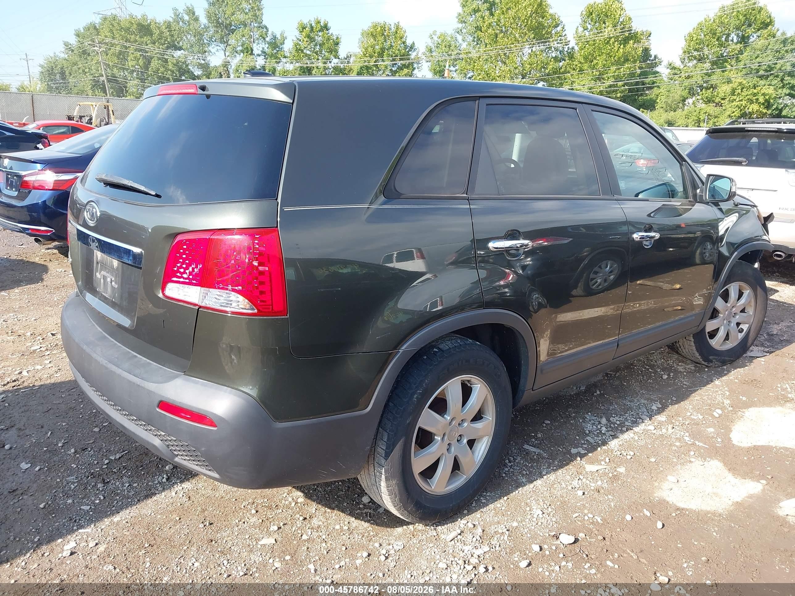 2012 Kia Sorento Lx Зеленый vin: 5XYKT3A1XCG296667