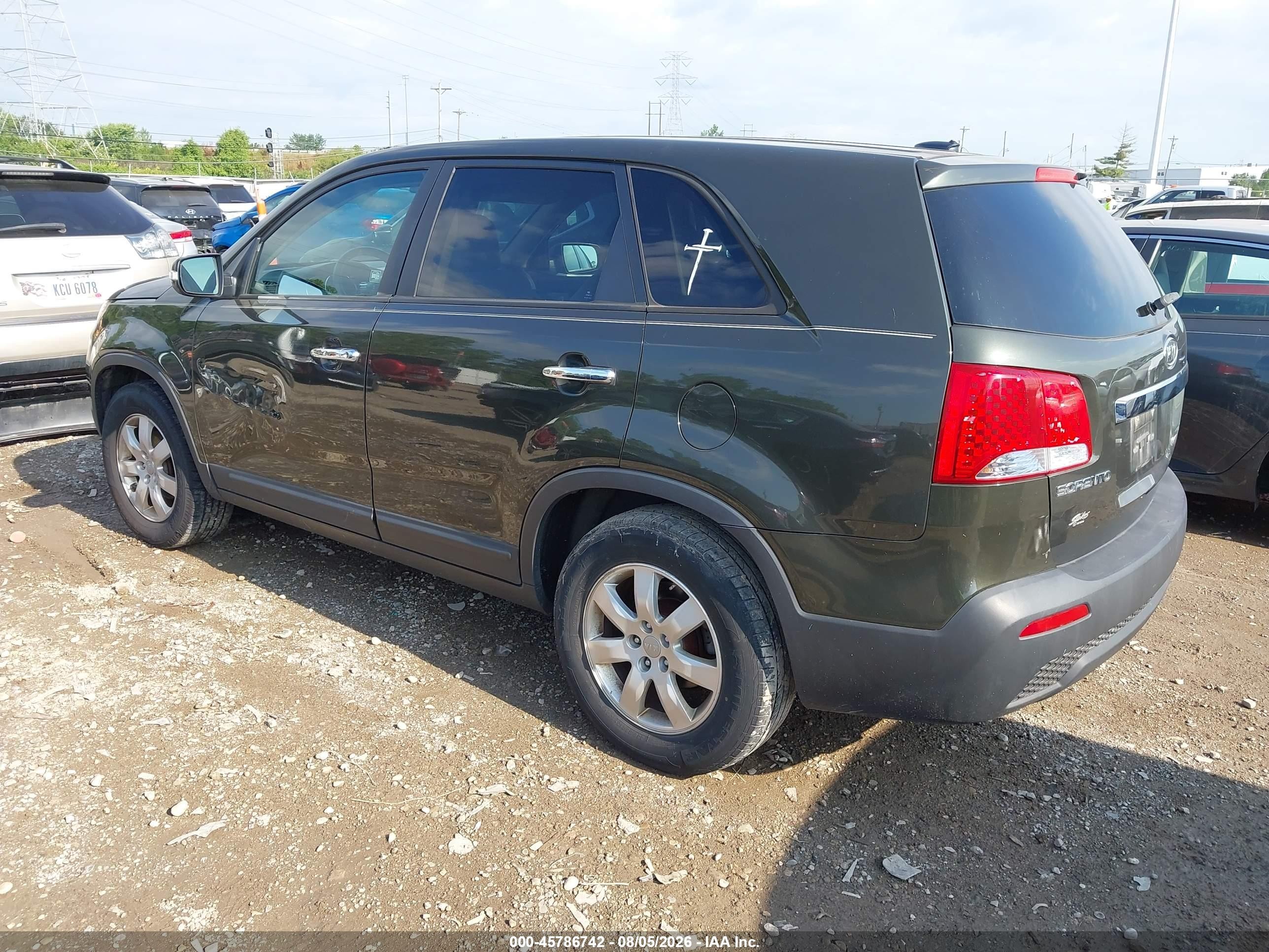 2012 Kia Sorento Lx Зеленый vin: 5XYKT3A1XCG296667