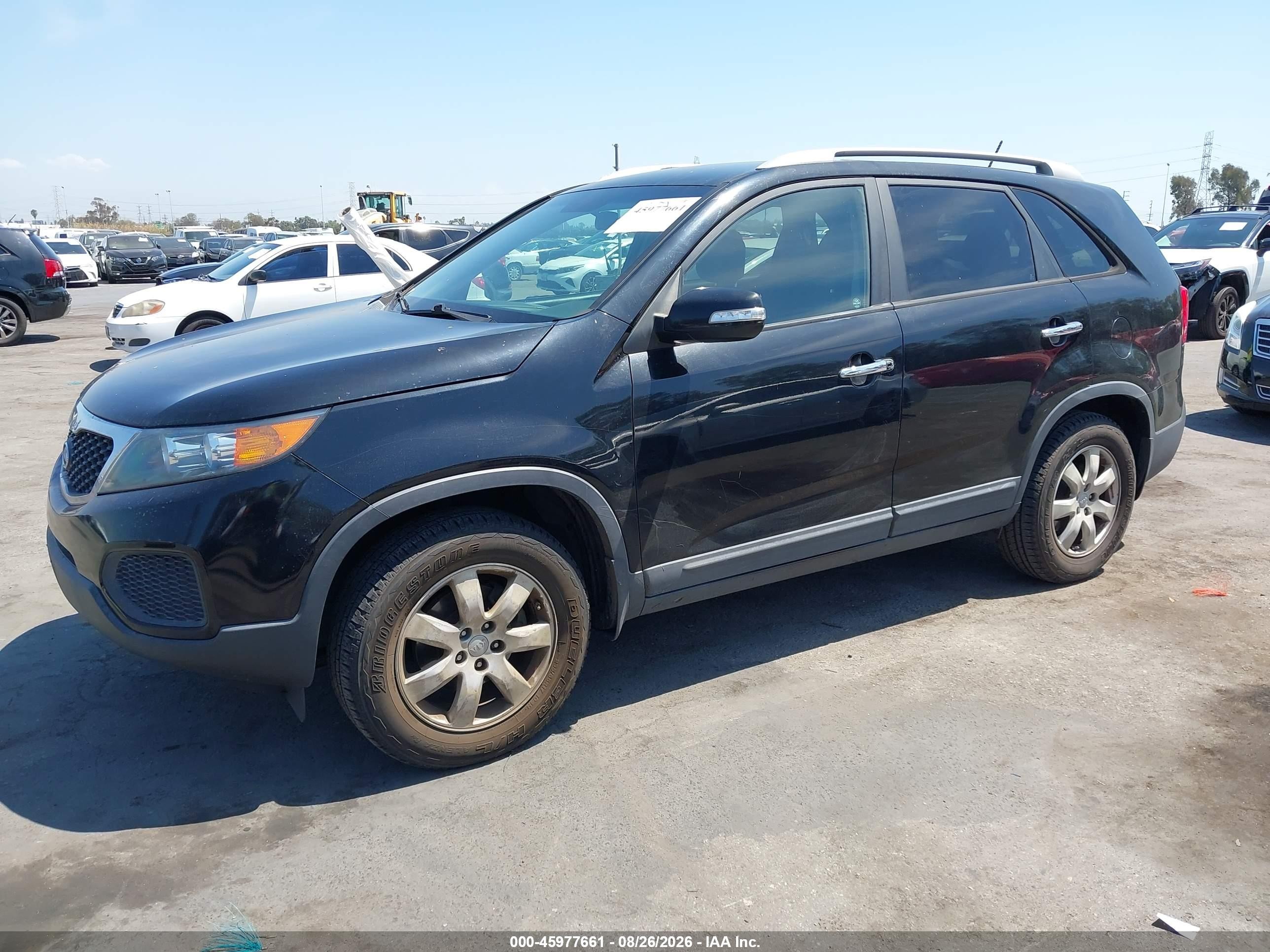 2012 Kia Sorento Lx V6 Black vin: 5XYKT3A22CG286191