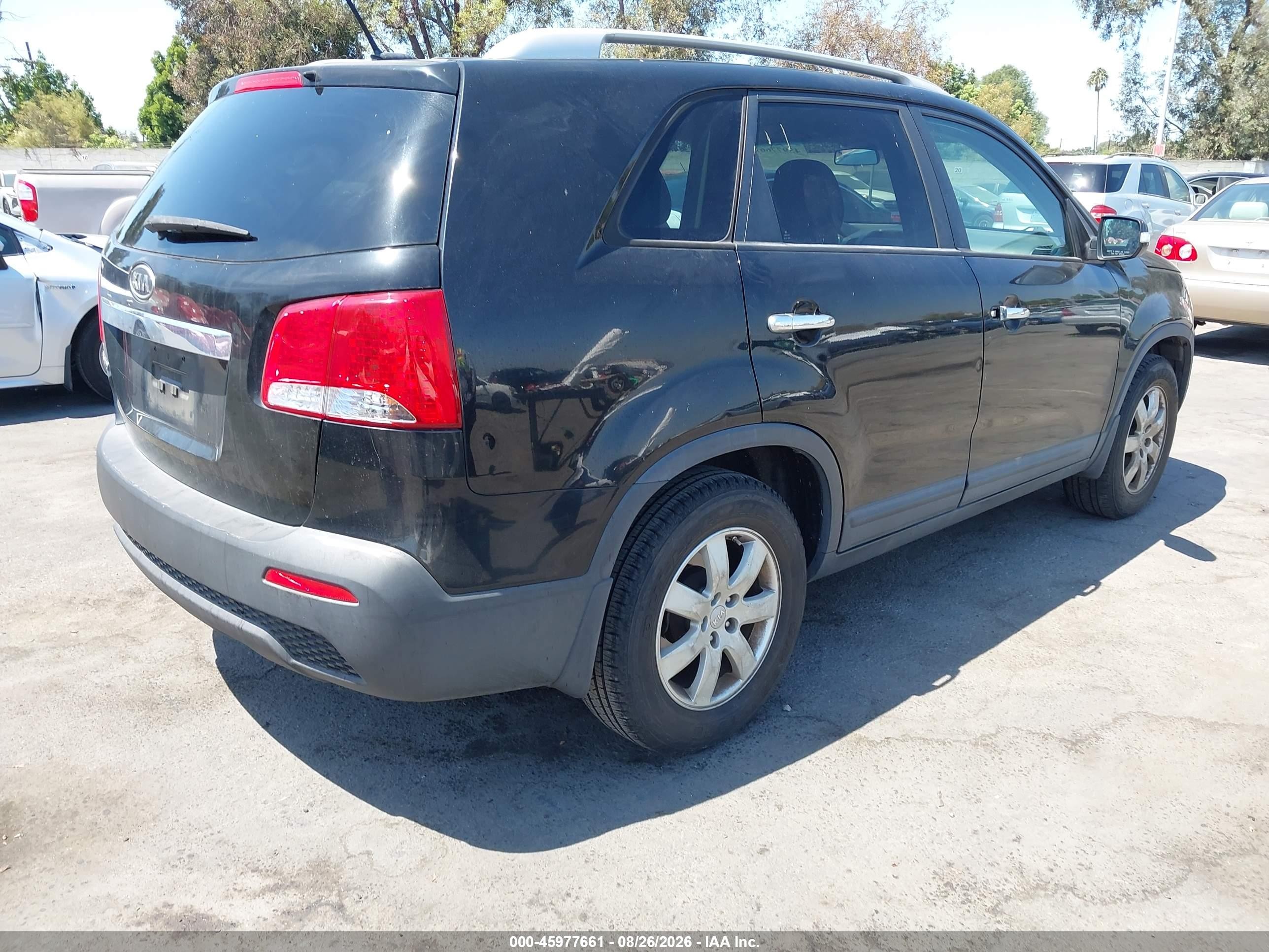 2012 Kia Sorento Lx V6 Black vin: 5XYKT3A22CG286191
