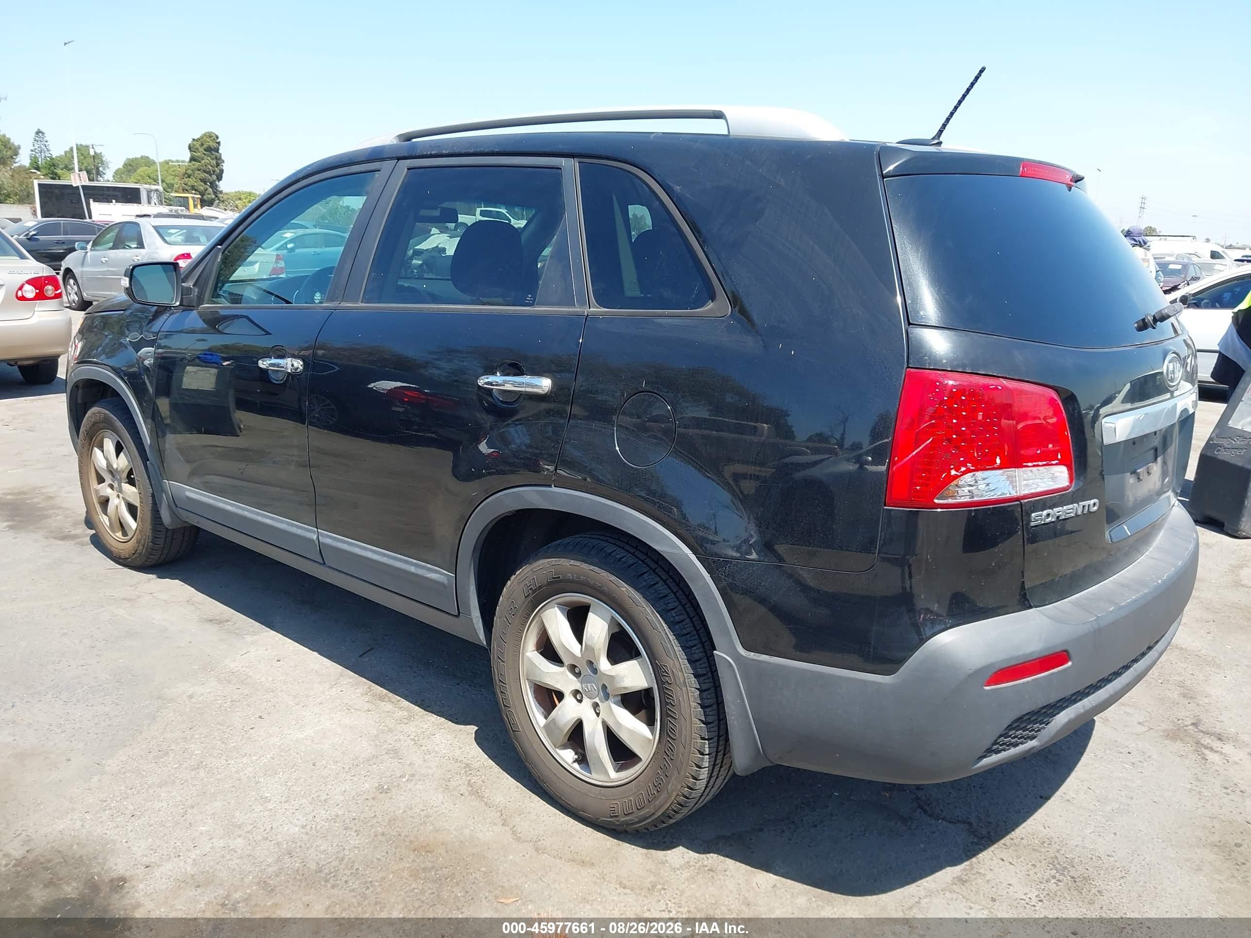 2012 Kia Sorento Lx V6 Black vin: 5XYKT3A22CG286191