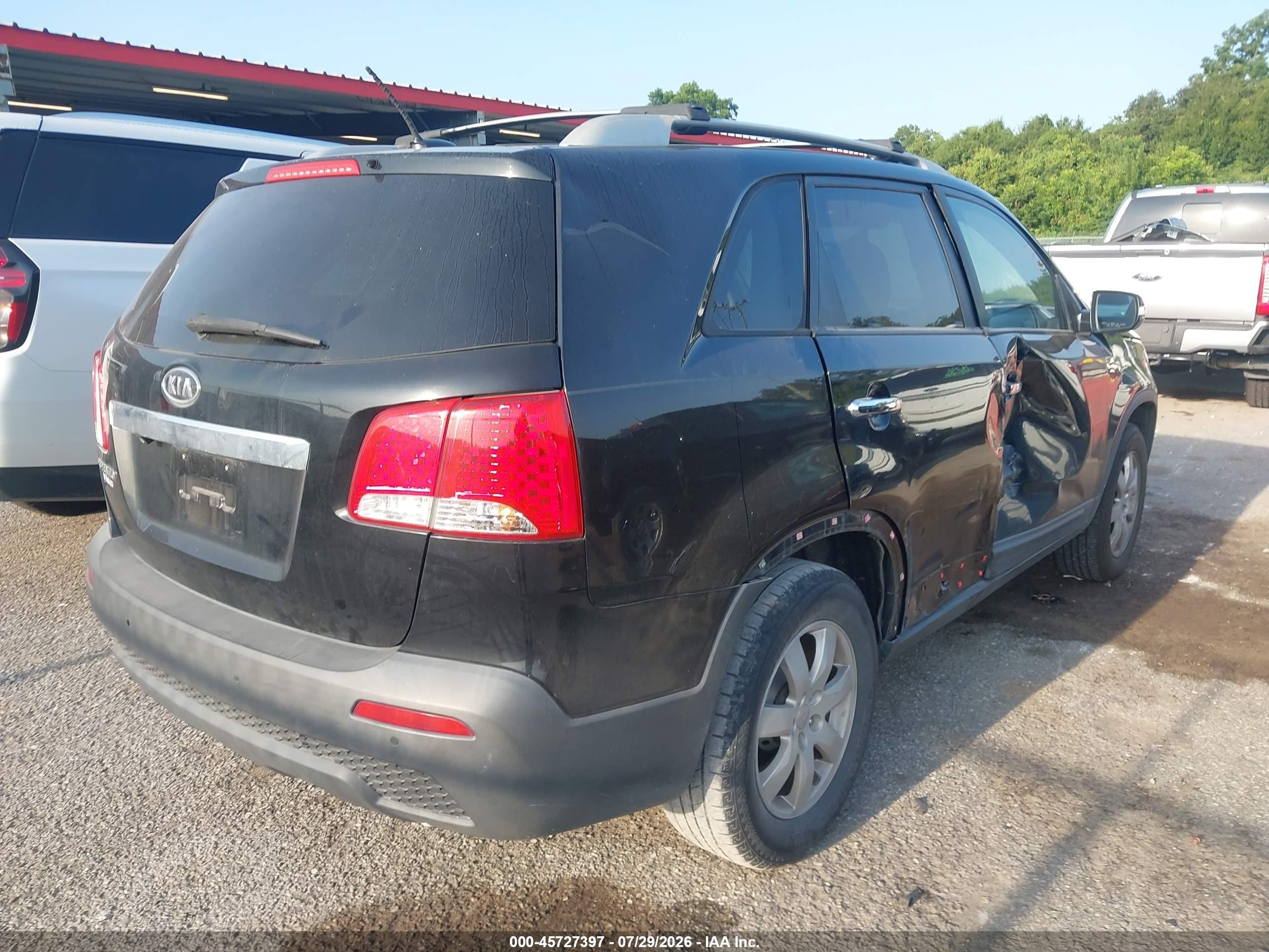 2012 Kia Sorento Lx Black vin: 5XYKT3A60CG263883