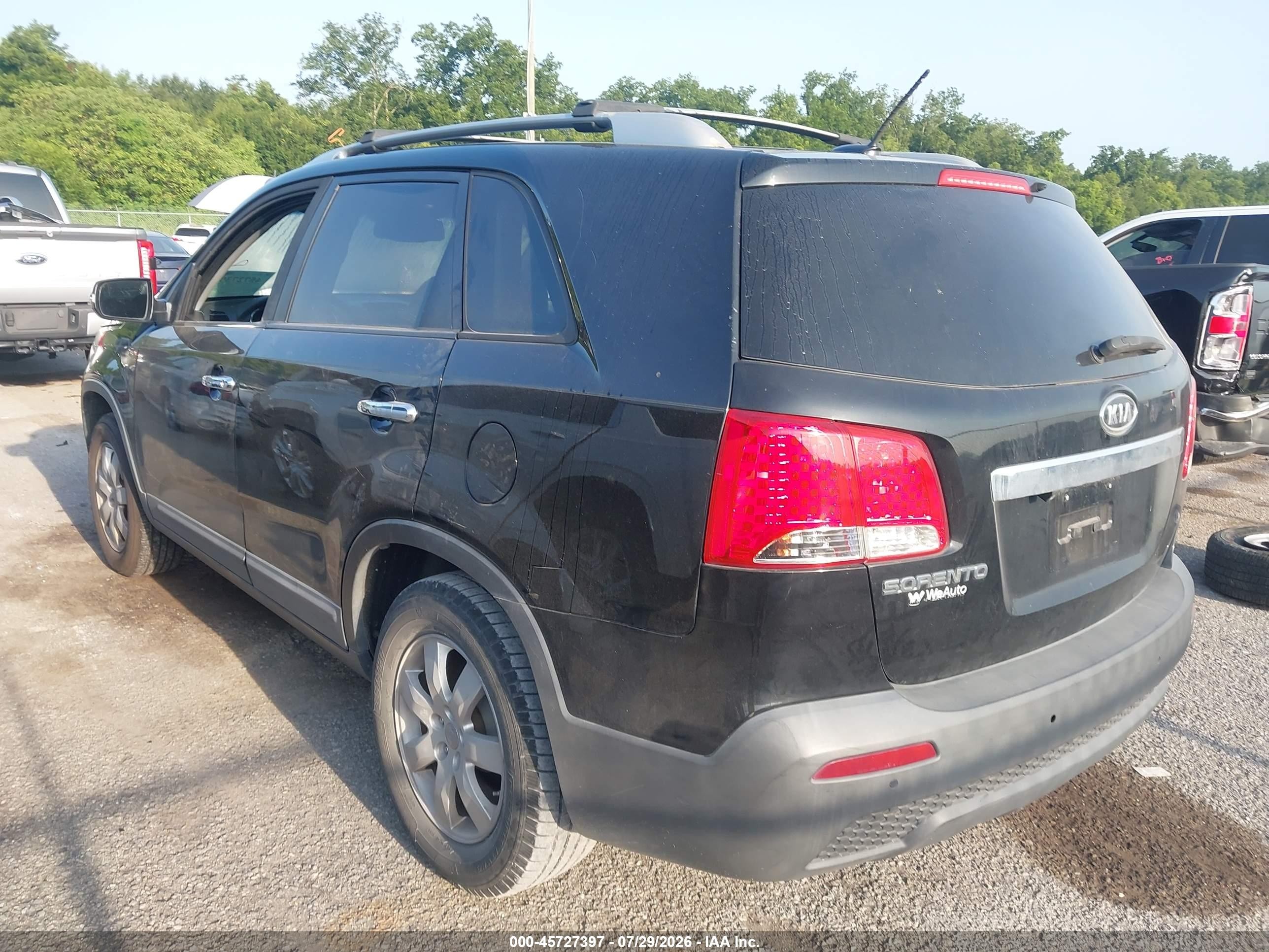2012 Kia Sorento Lx Black vin: 5XYKT3A60CG263883