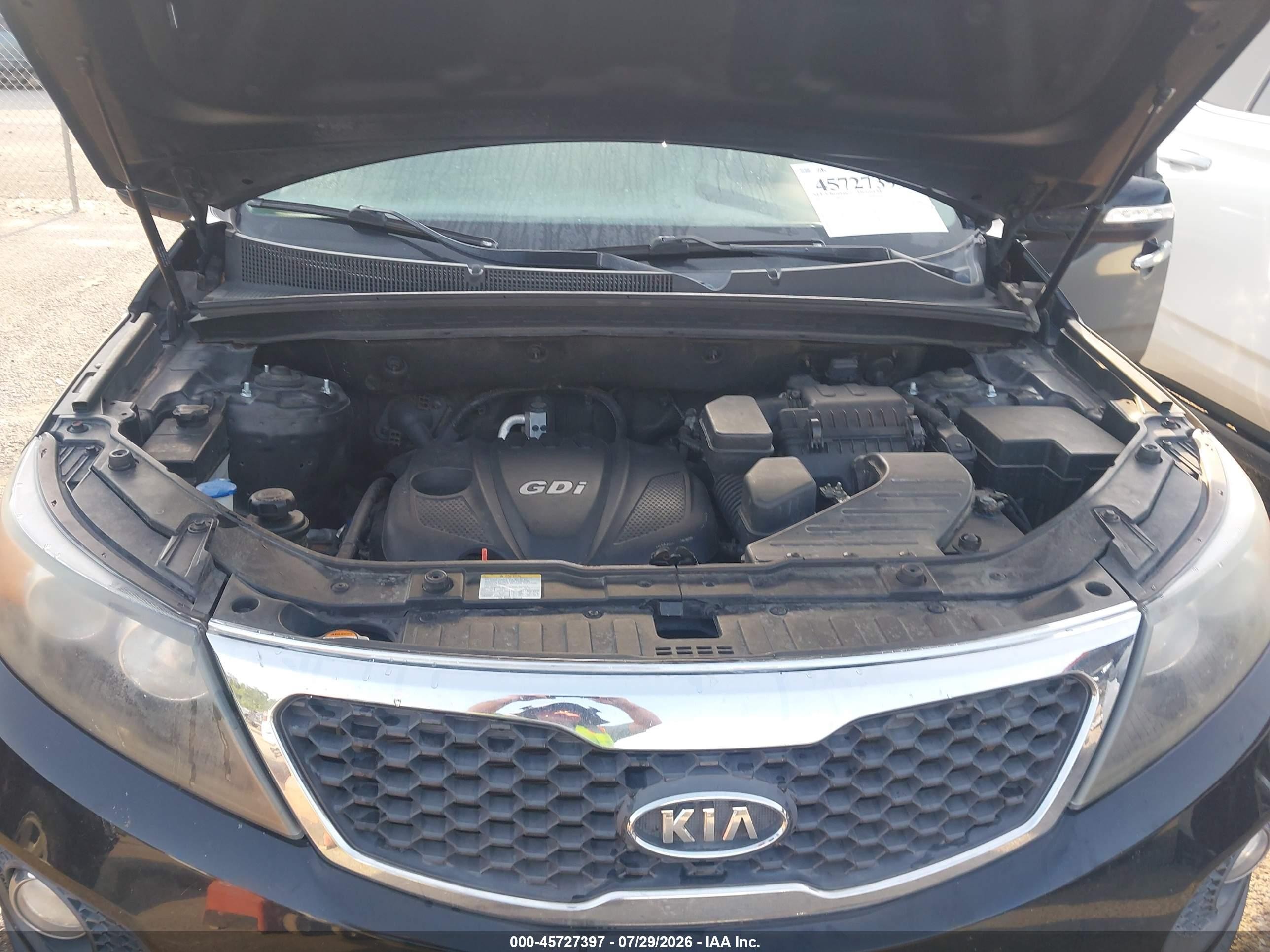 2012 Kia Sorento Lx Black vin: 5XYKT3A60CG263883
