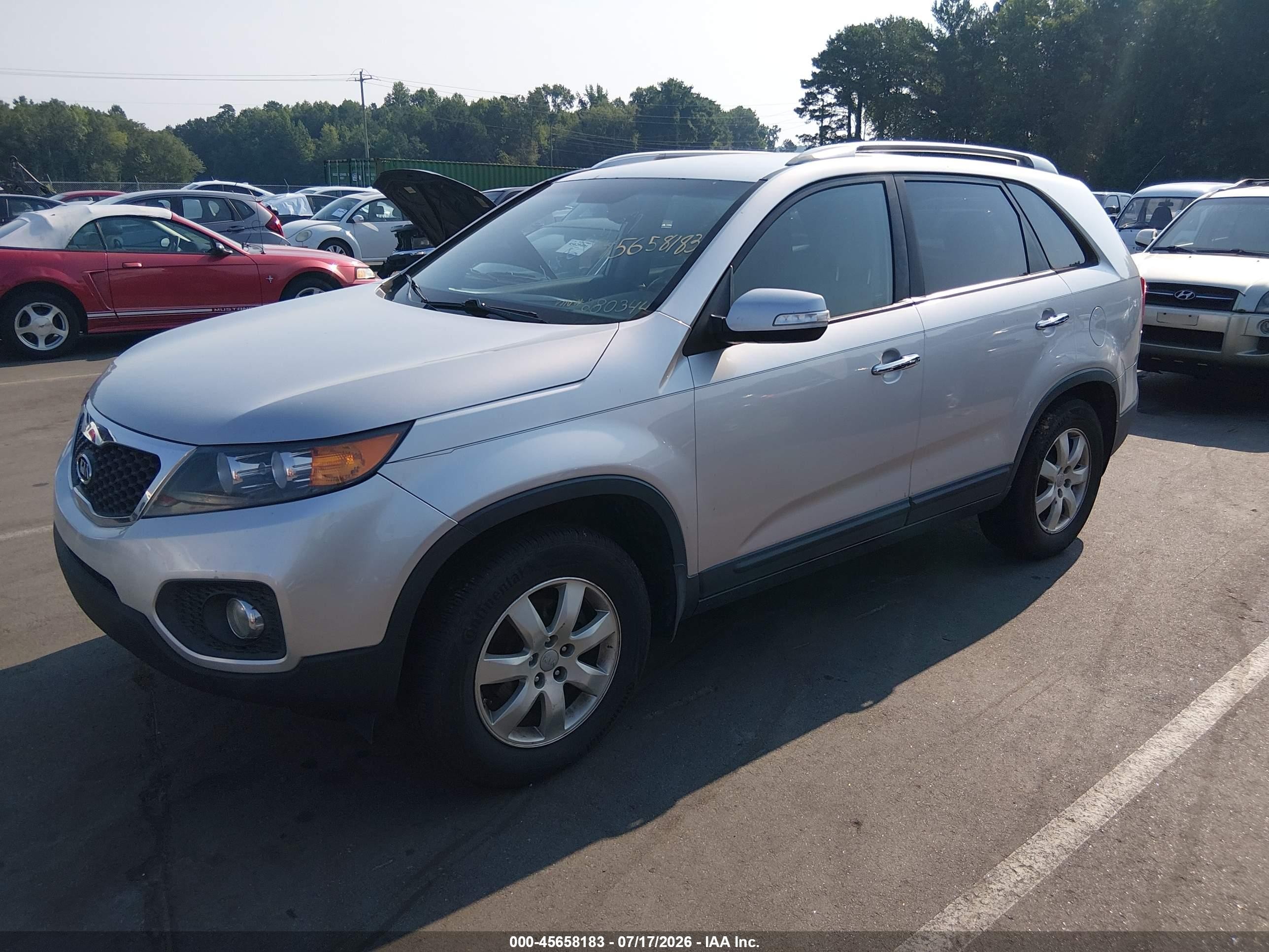 2012 Kia Sorento Lx Silver vin: 5XYKT3A60CG280344