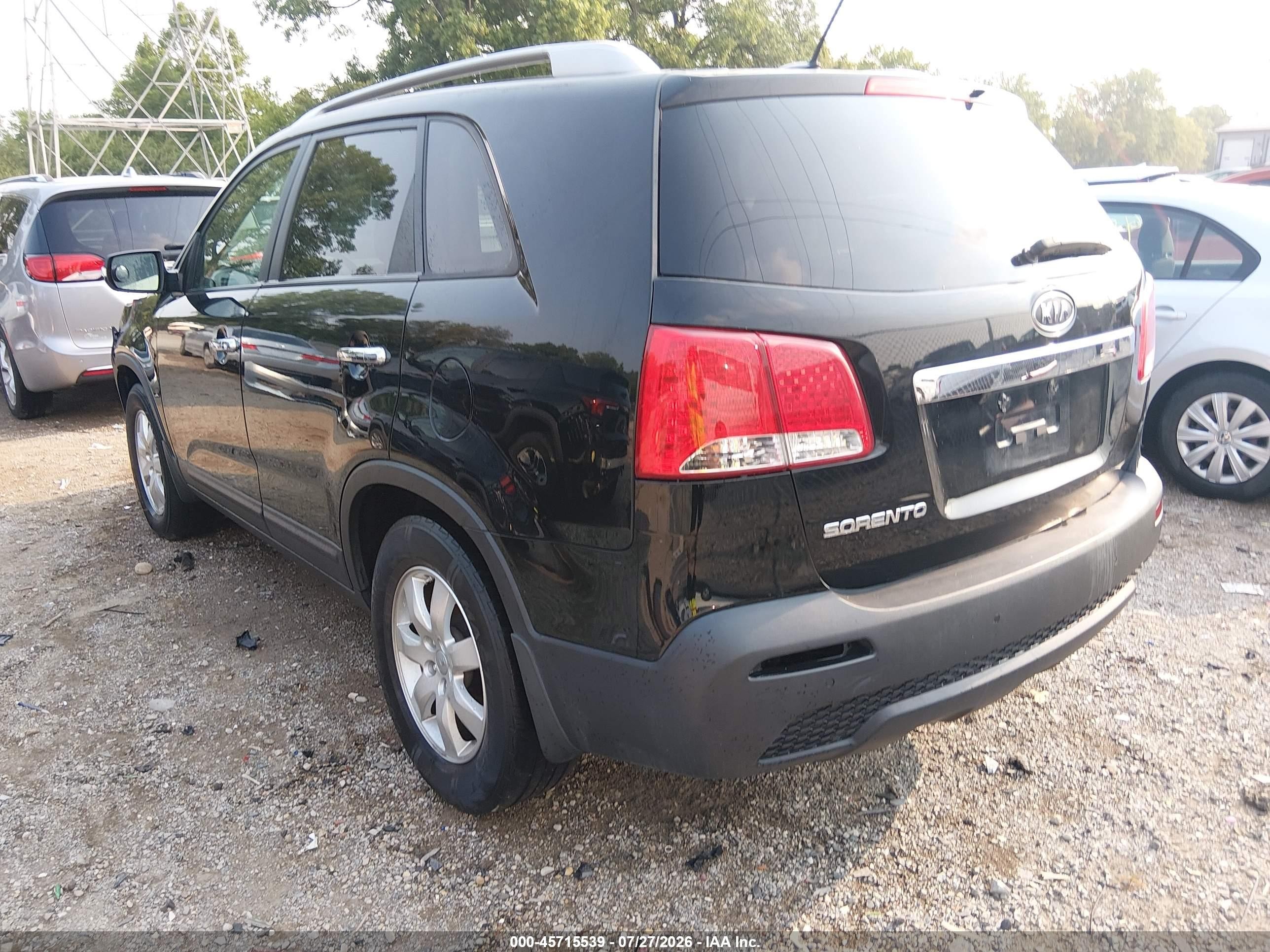 2012 Kia Sorento Lx Черный vin: 5XYKT3A60CG303475