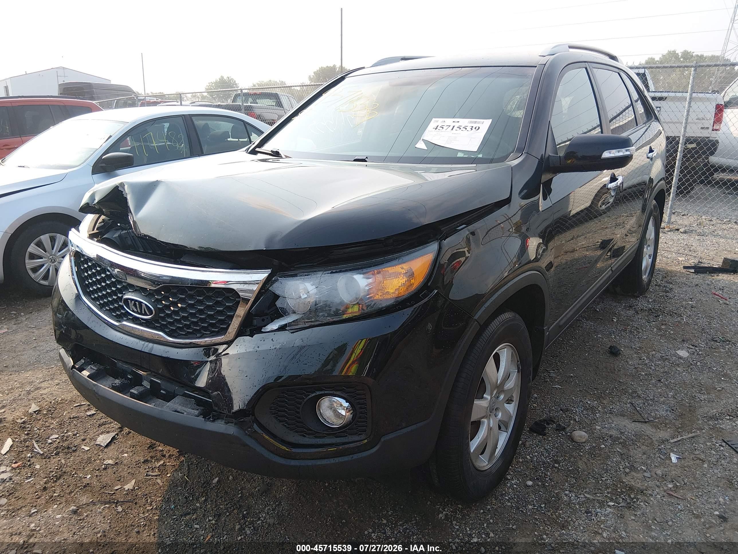 2012 Kia Sorento Lx Черный vin: 5XYKT3A60CG303475