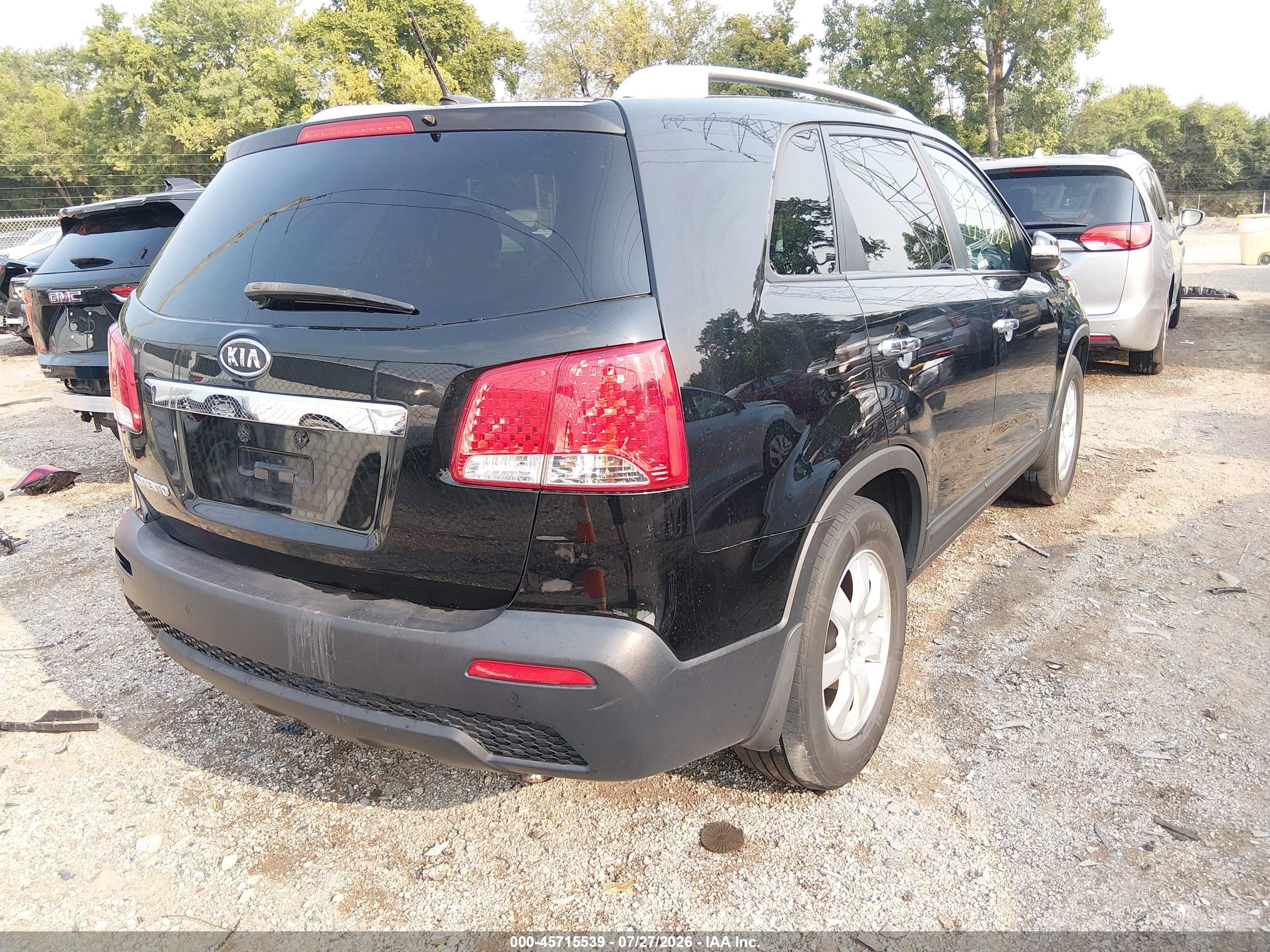 2012 Kia Sorento Lx Черный vin: 5XYKT3A60CG303475