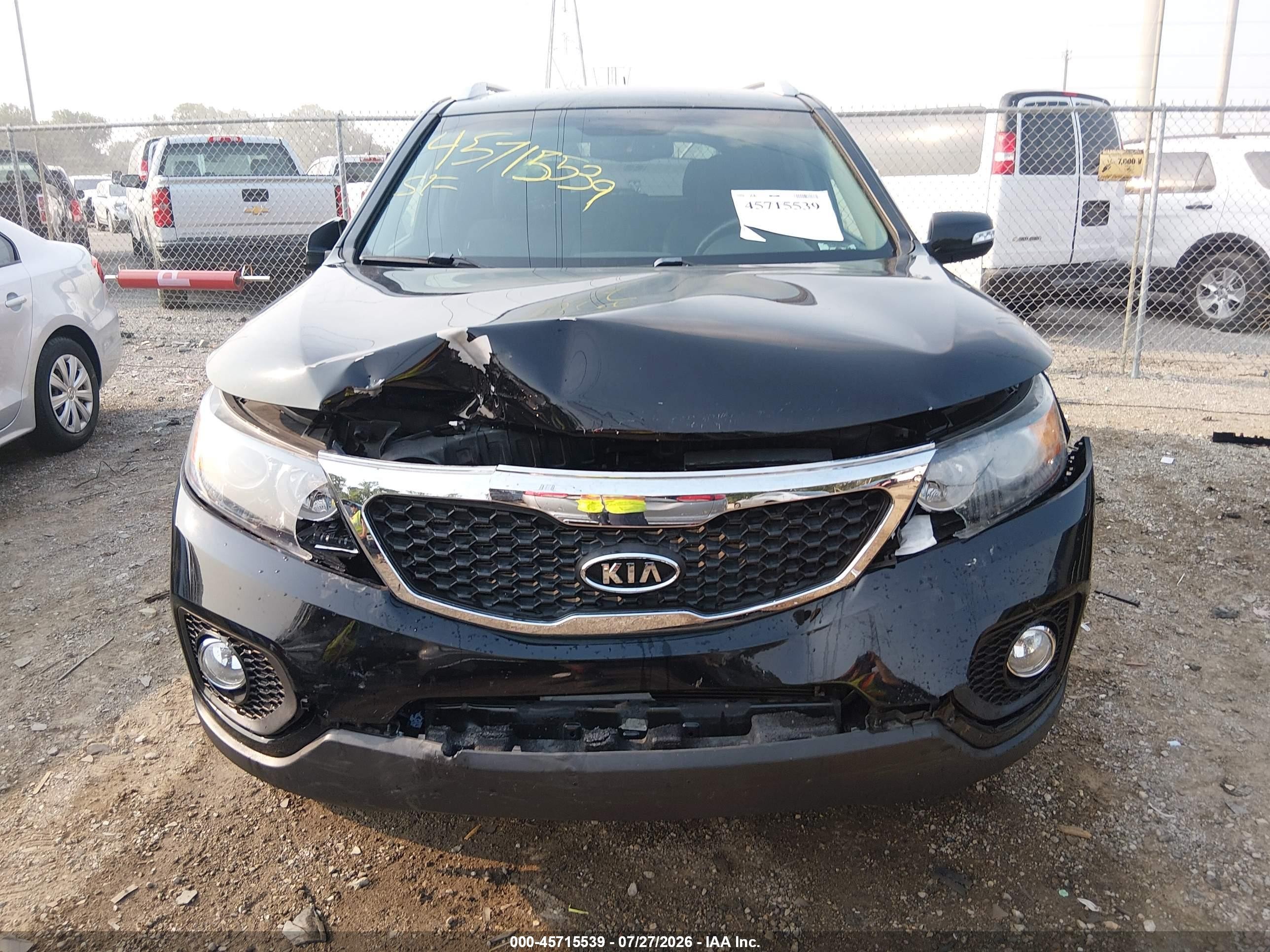 2012 Kia Sorento Lx Черный vin: 5XYKT3A60CG303475