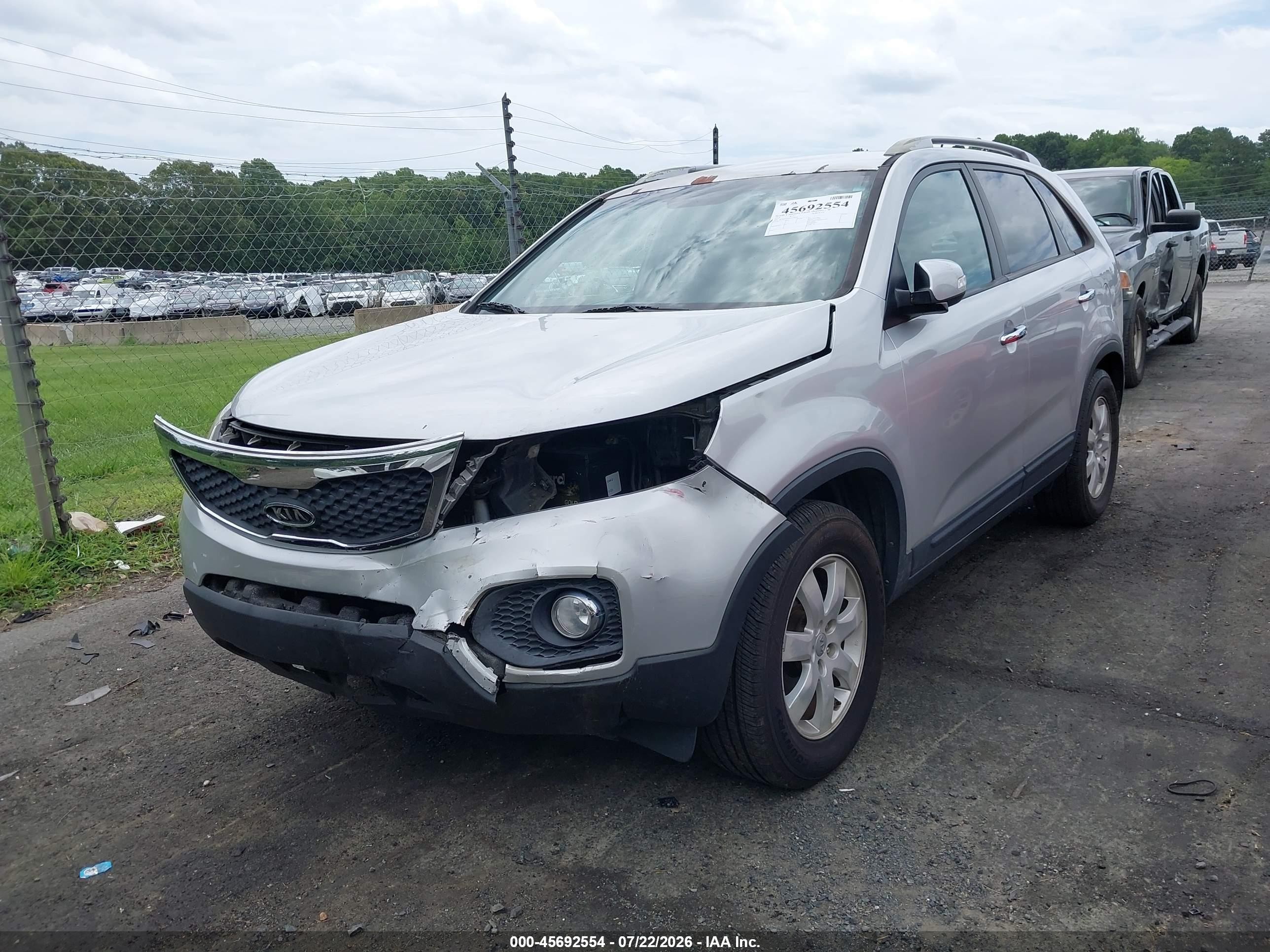 2013 Kia Sorento Lx Silver vin: 5XYKT3A60DG328958