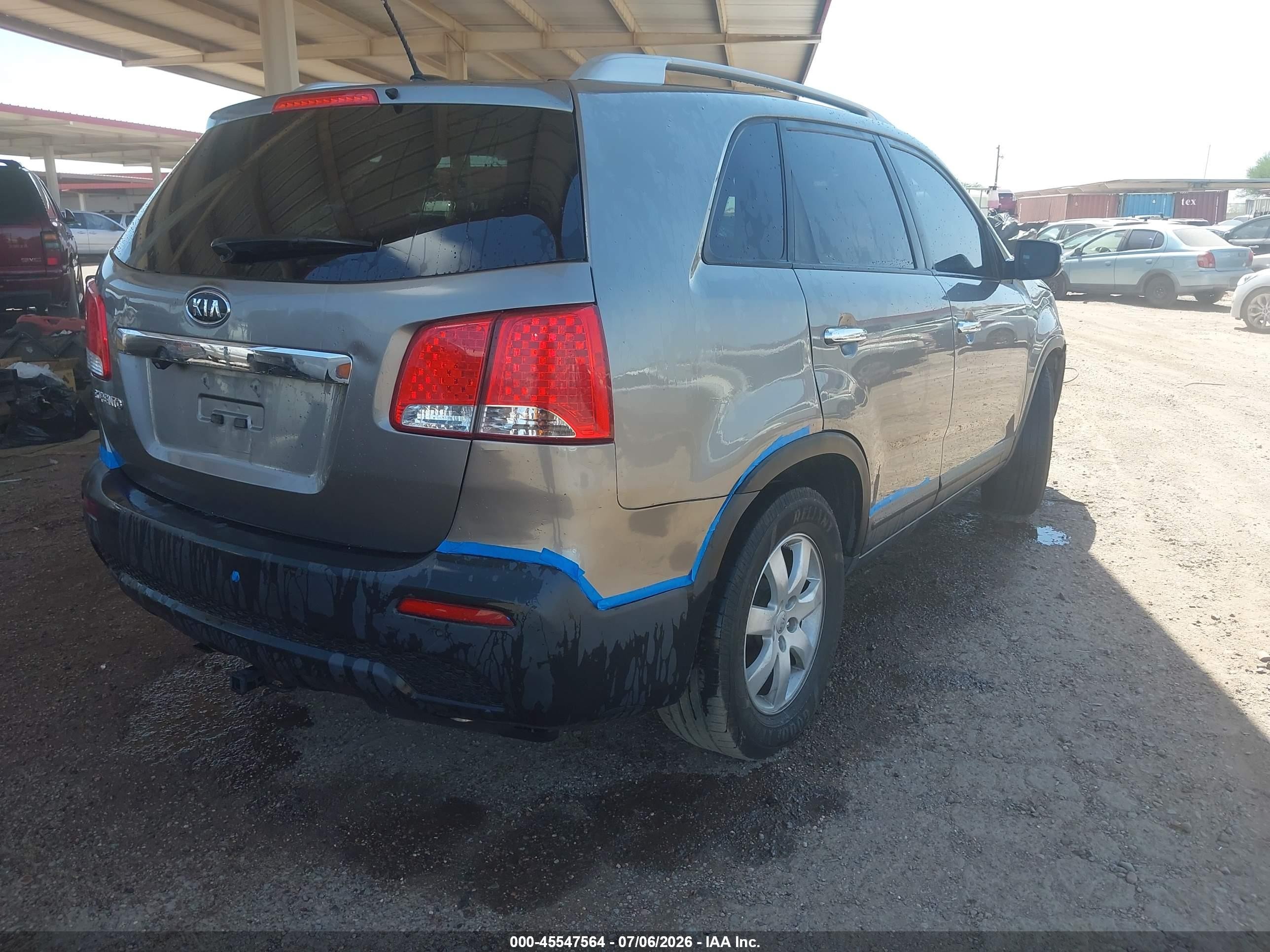 2013 Kia Sorento Lx Gray vin: 5XYKT3A60DG393342