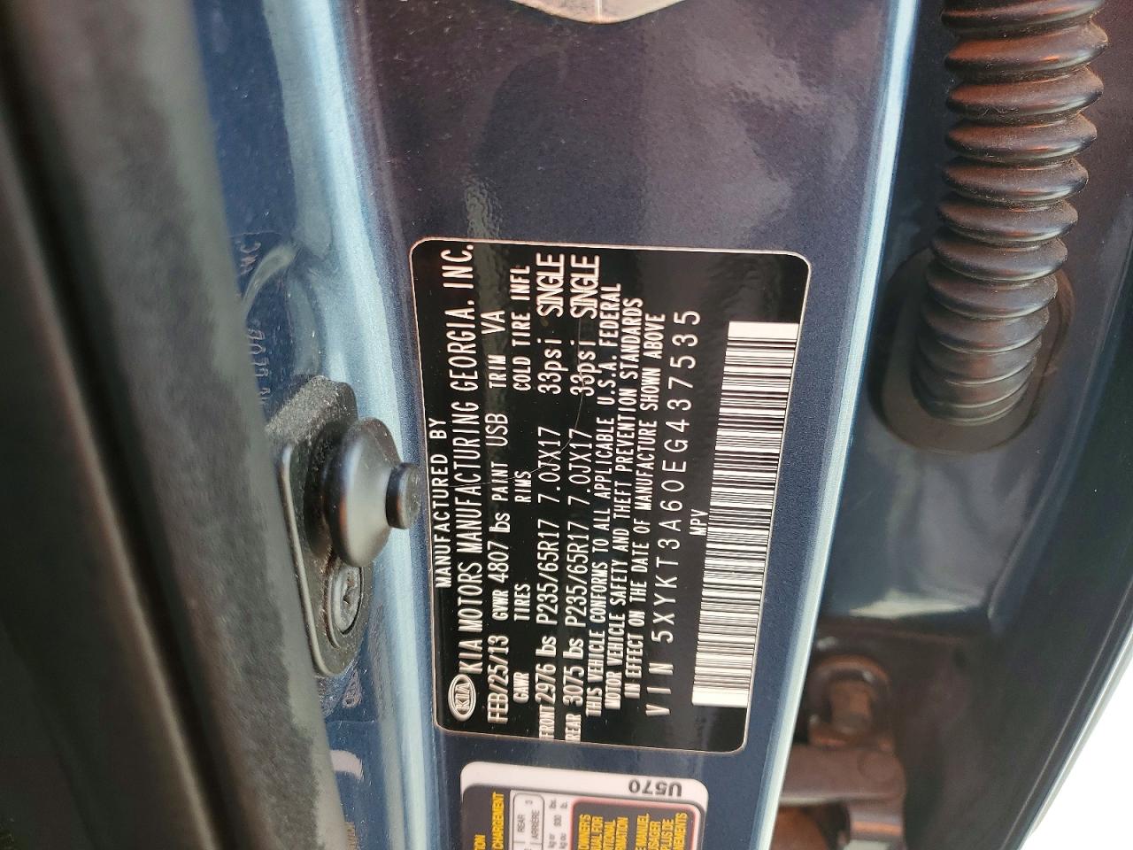 2014 Kia Sorento Lx Blue vin: 5XYKT3A60EG437535