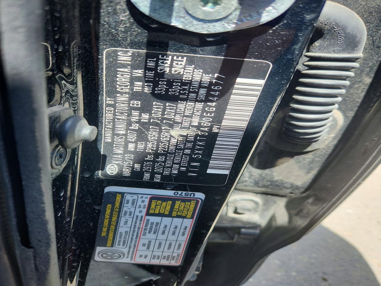 2014 Kia Sorento Lx Черный vin: 5XYKT3A60EG444677