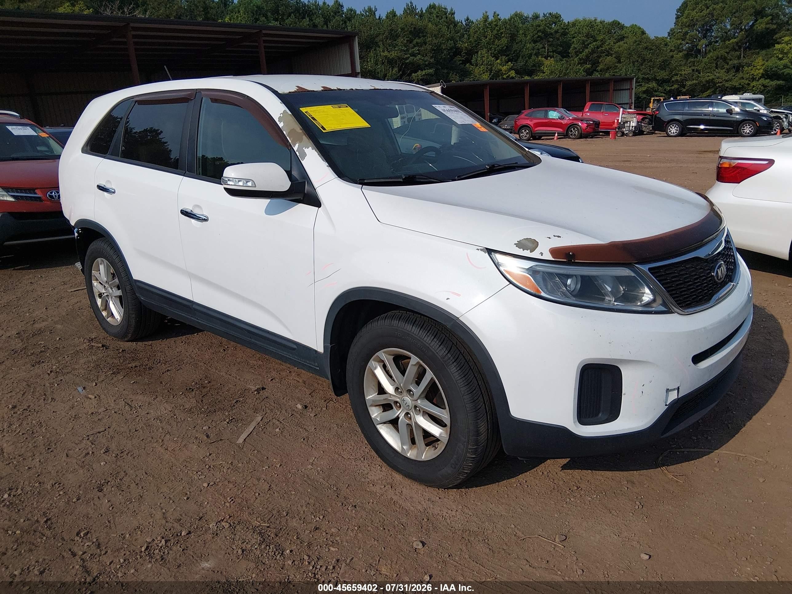 2014 Kia Sorento Lx White vin: 5XYKT3A60EG461253