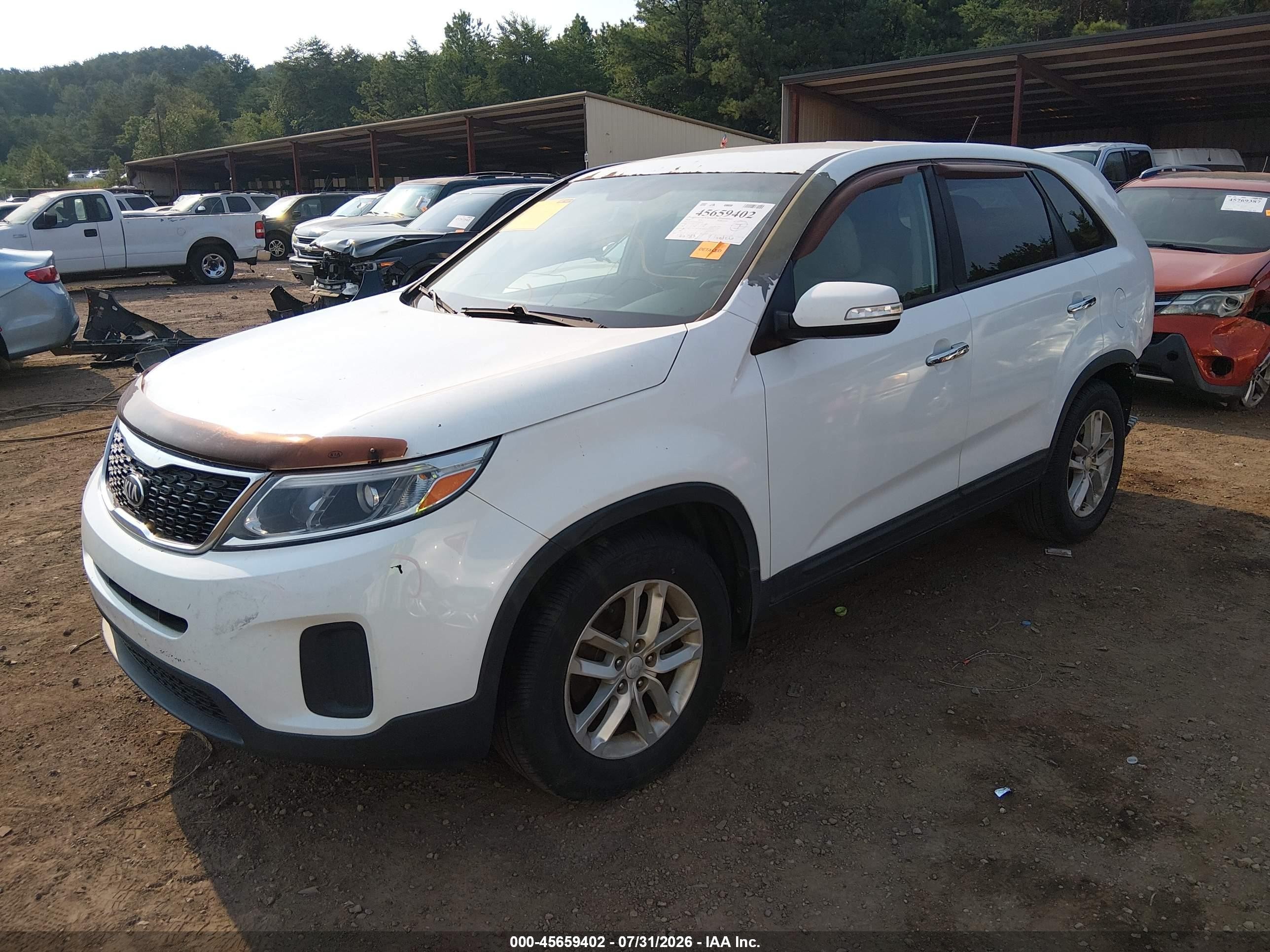 2014 Kia Sorento Lx White vin: 5XYKT3A60EG461253