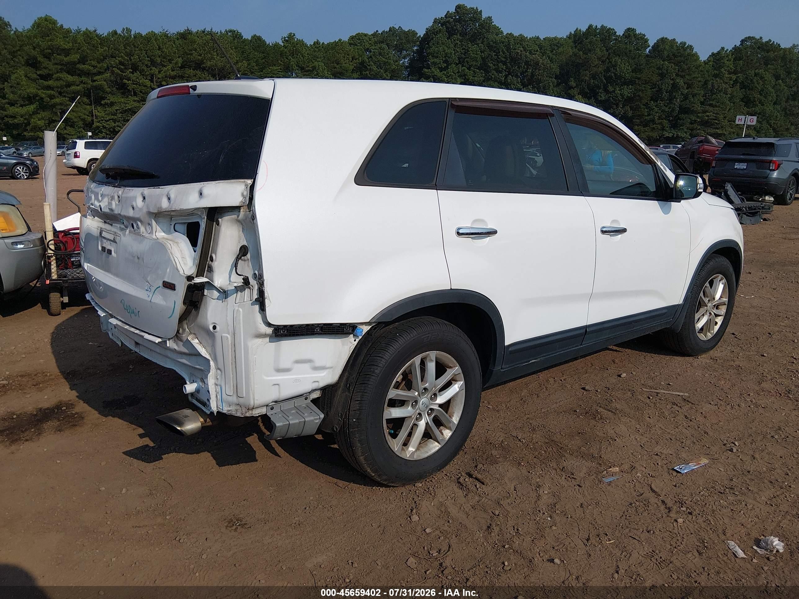 2014 Kia Sorento Lx White vin: 5XYKT3A60EG461253