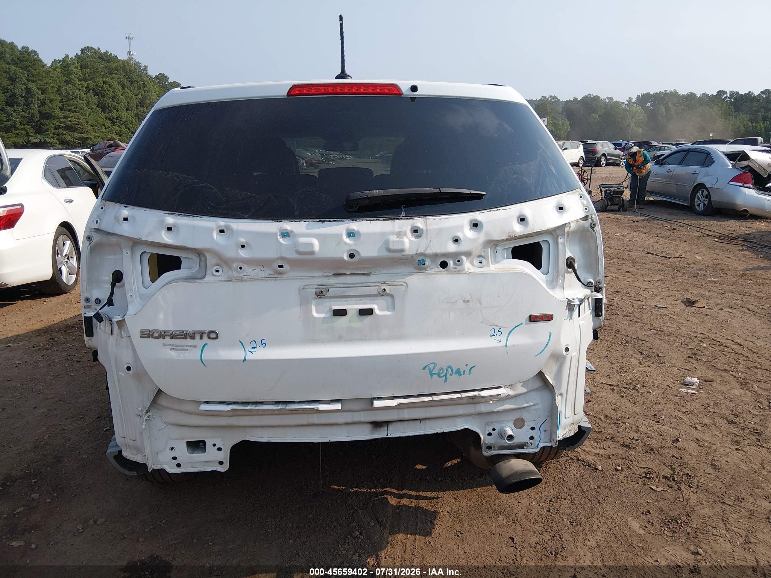 2014 Kia Sorento Lx White vin: 5XYKT3A60EG461253