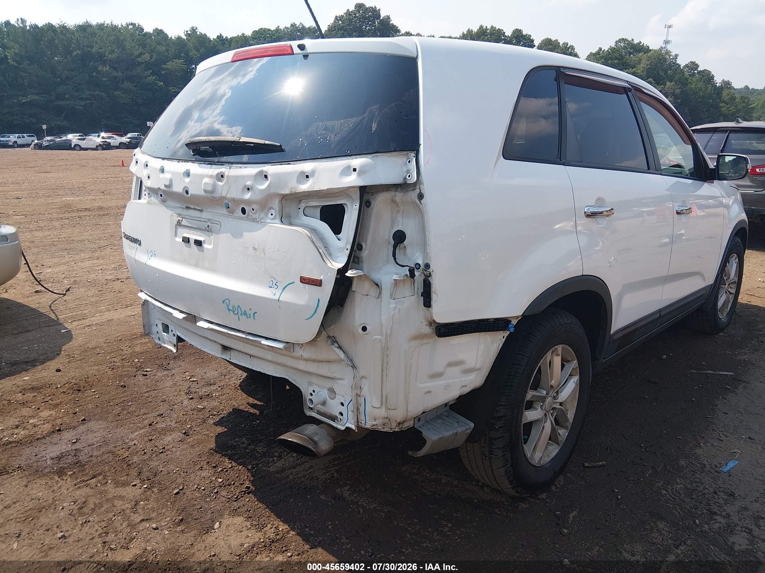 2014 Kia Sorento Lx White vin: 5XYKT3A60EG461253