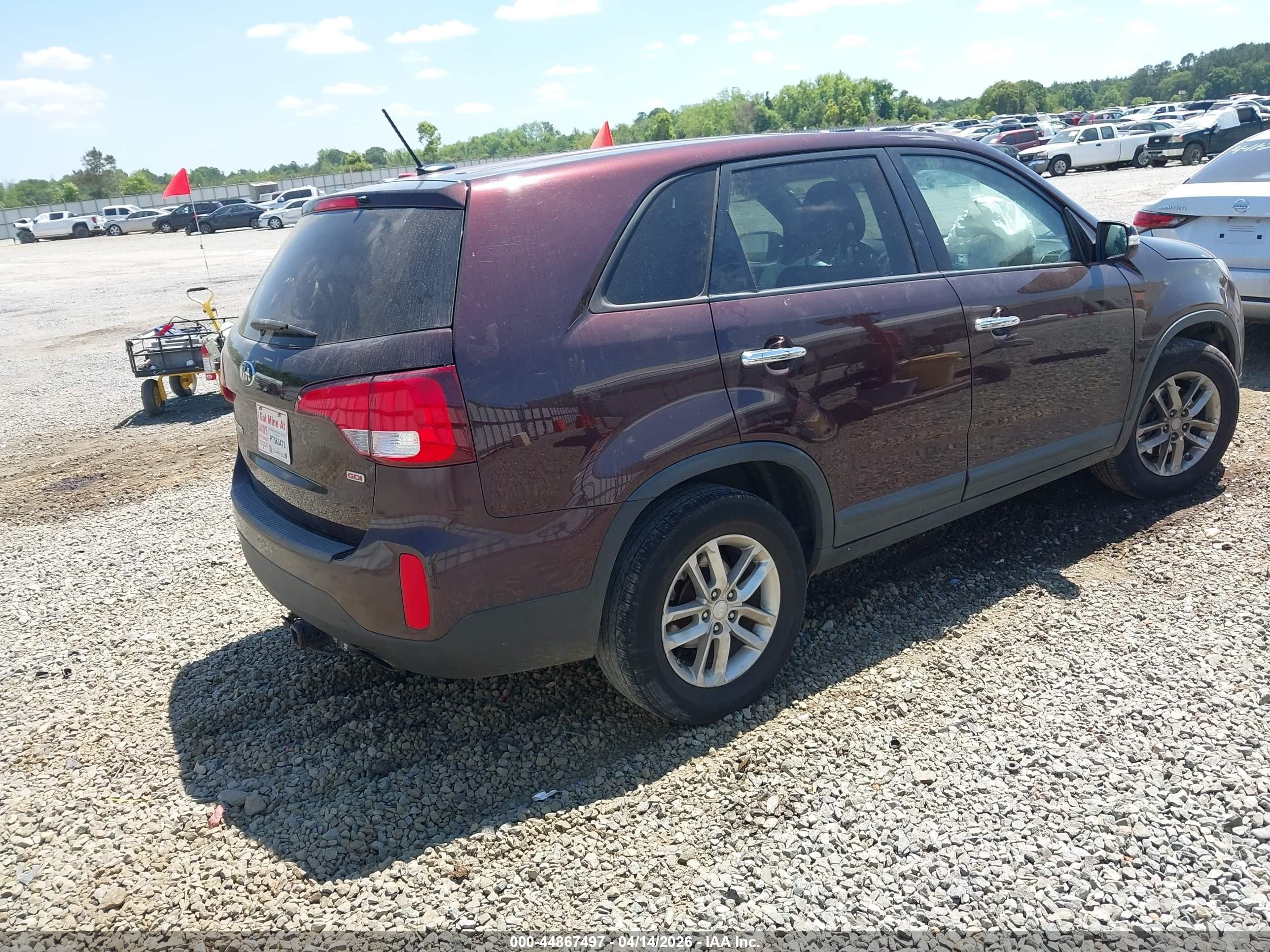2014 Kia Sorento Lx Фиолетовый vin: 5XYKT3A60EG473094
