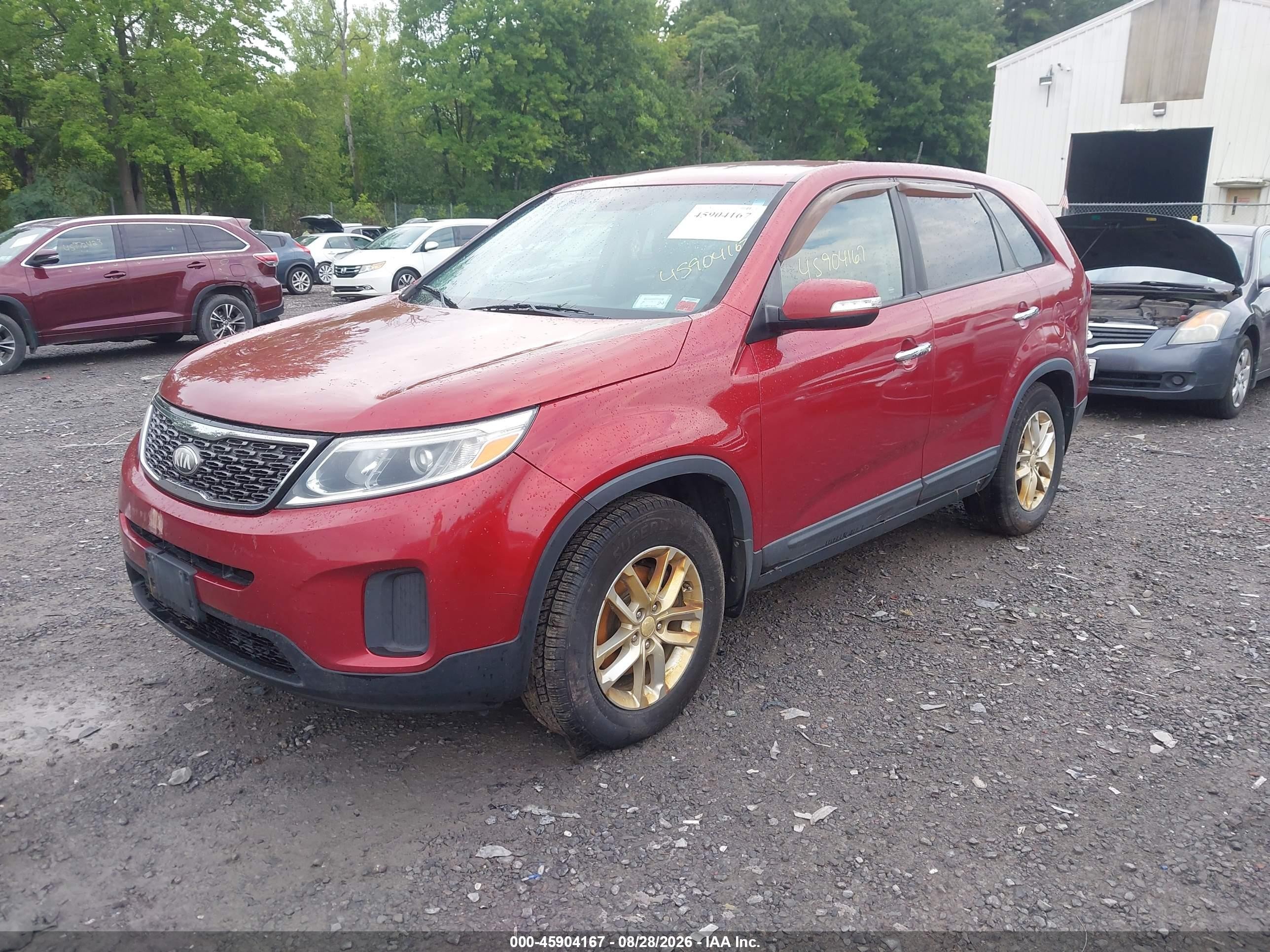 2014 Kia Sorento Lx Red vin: 5XYKT3A60EG486847