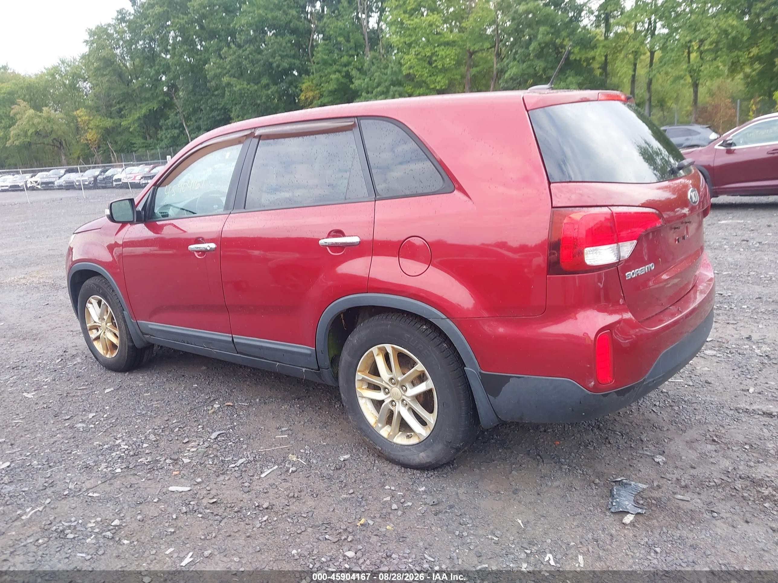 2014 Kia Sorento Lx Red vin: 5XYKT3A60EG486847