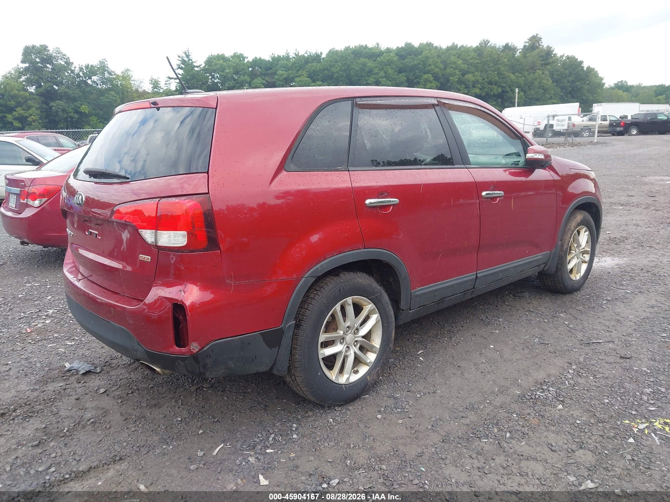 2014 Kia Sorento Lx Red vin: 5XYKT3A60EG486847