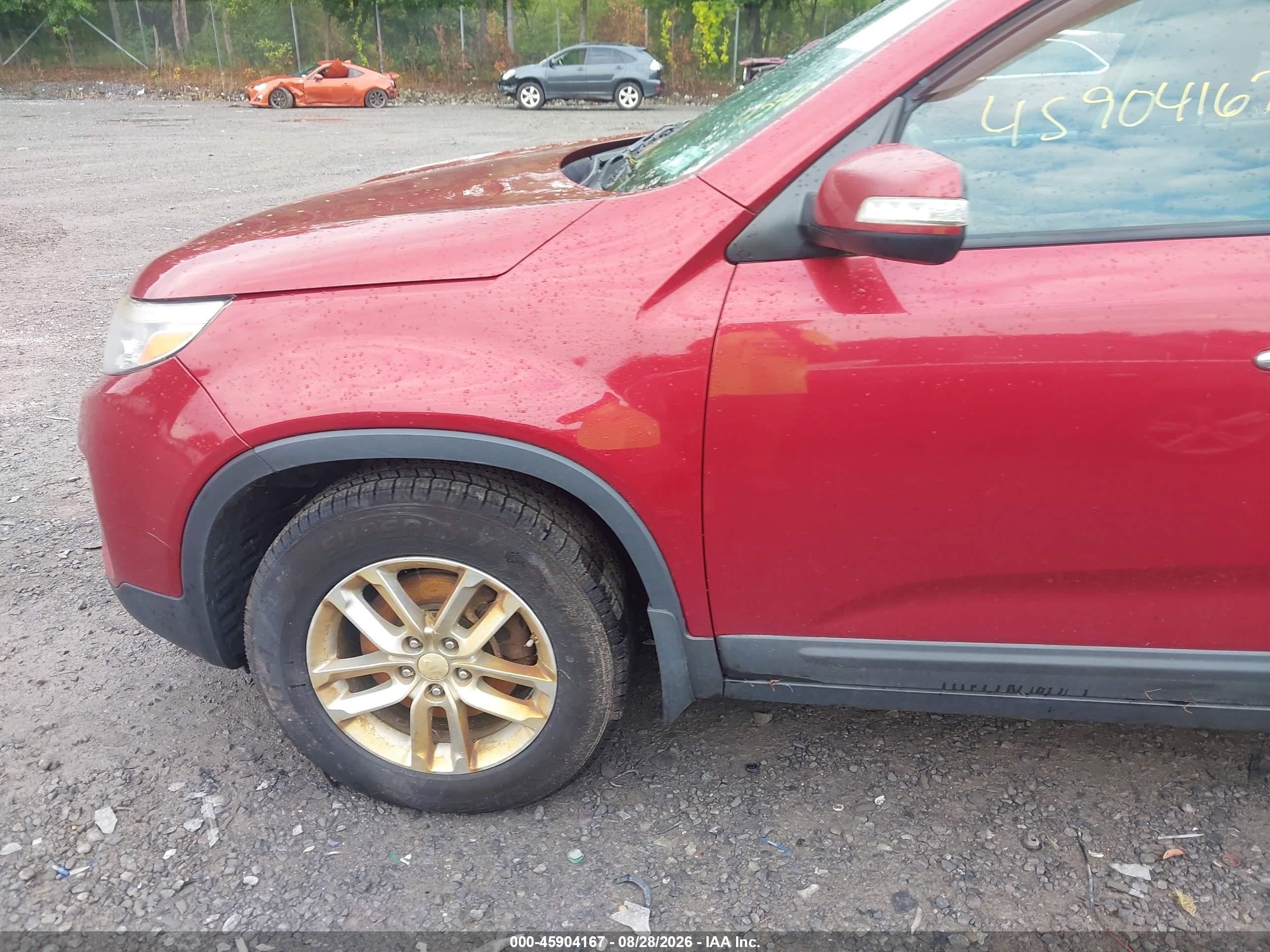 2014 Kia Sorento Lx Red vin: 5XYKT3A60EG486847