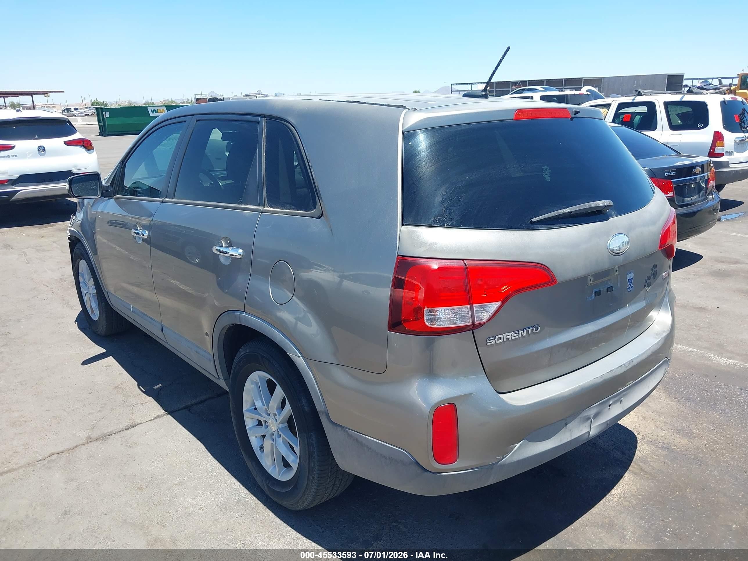 2014 Kia Sorento Lx Gray vin: 5XYKT3A60EG488310