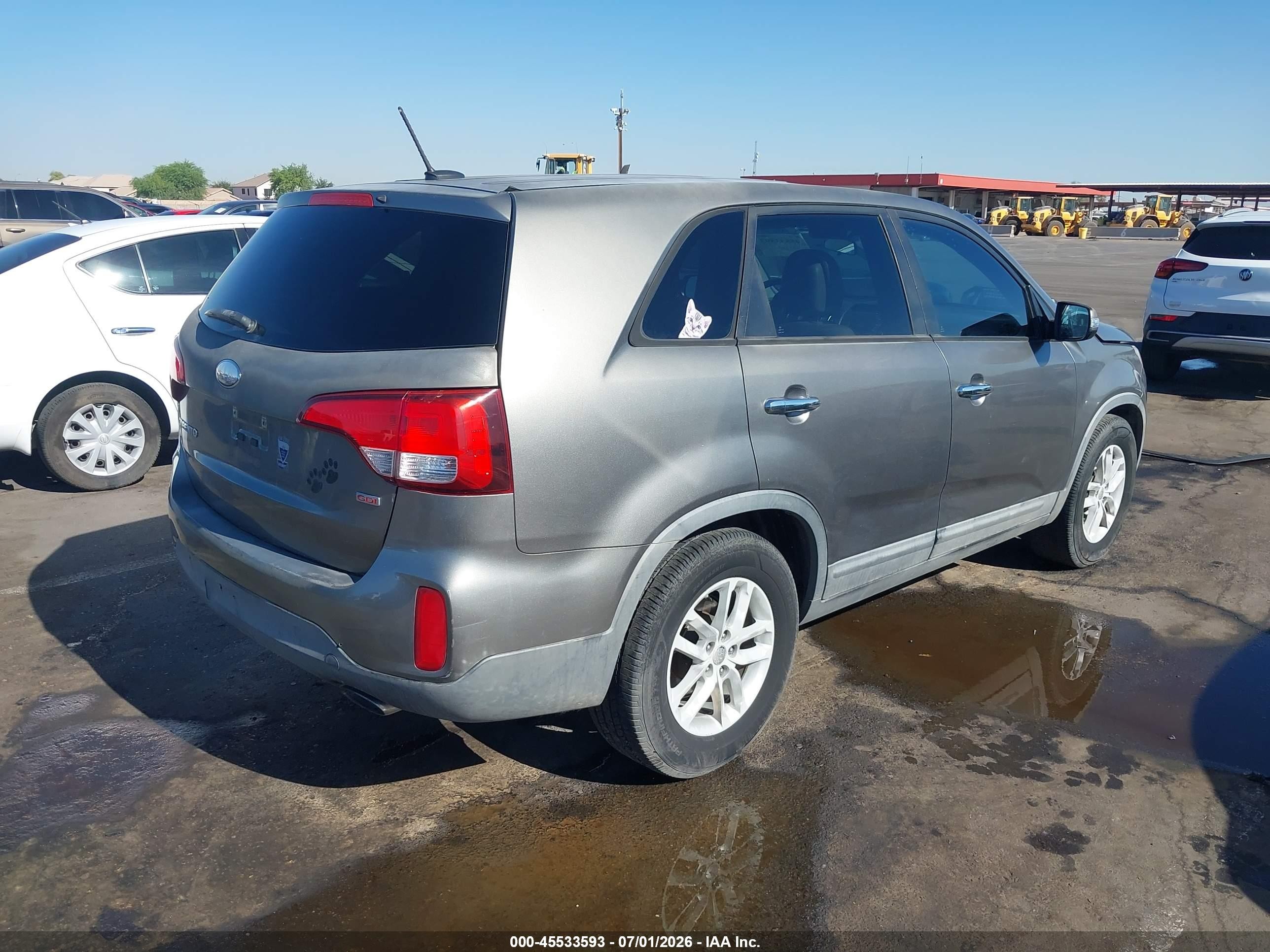 2014 Kia Sorento Lx Gray vin: 5XYKT3A60EG488310