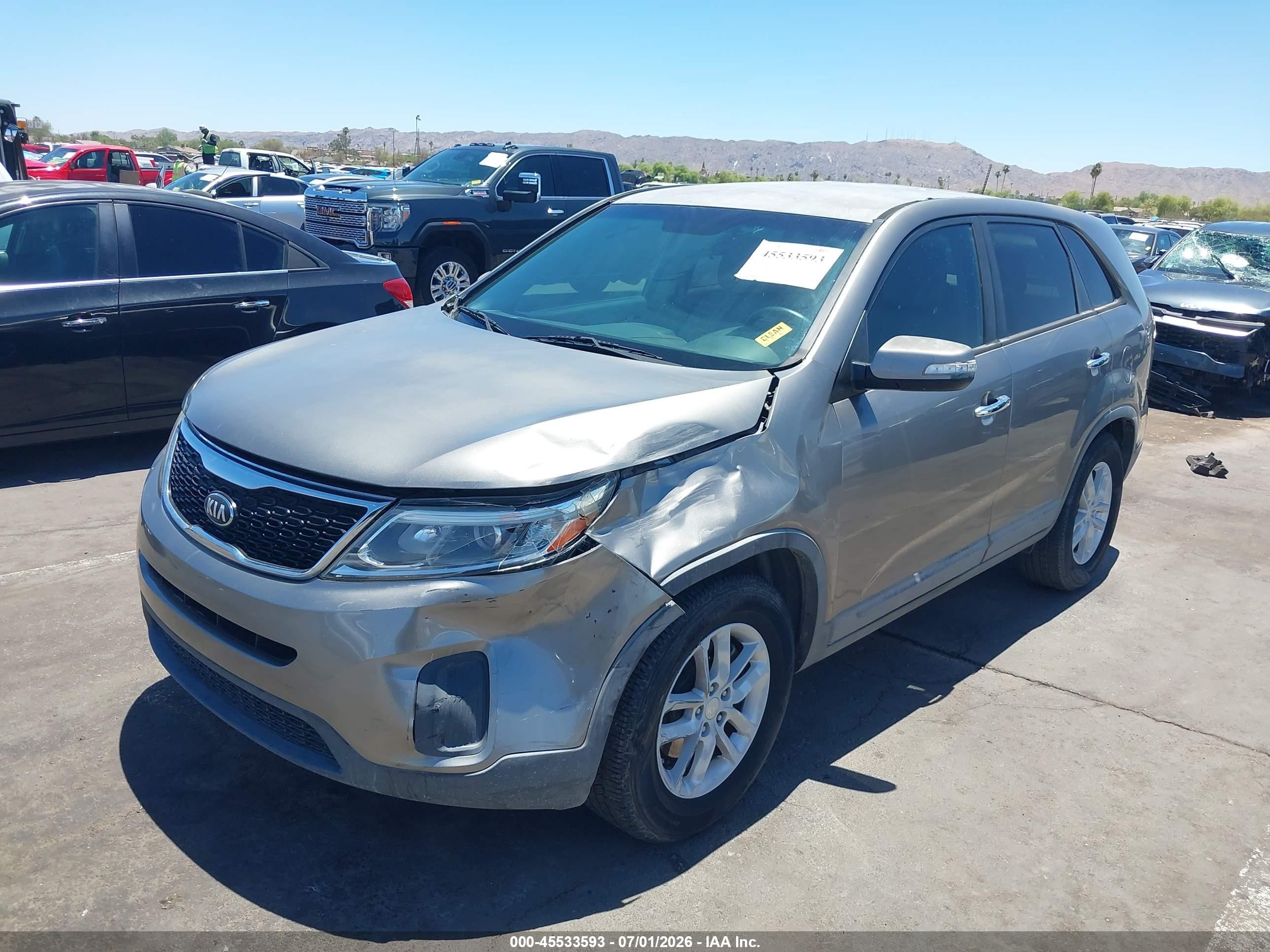 2014 Kia Sorento Lx Gray vin: 5XYKT3A60EG488310