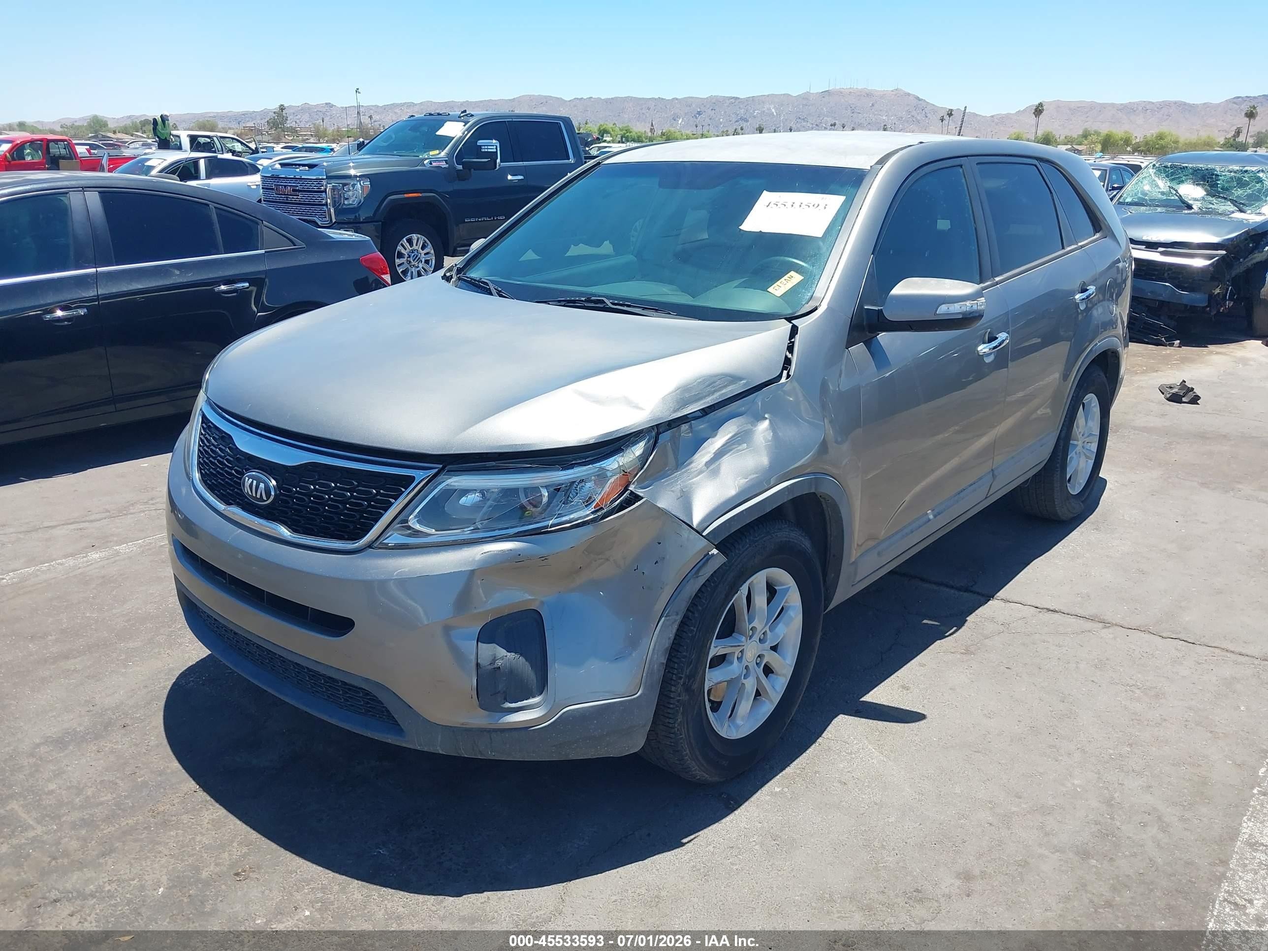 2014 Kia Sorento Lx Gray vin: 5XYKT3A60EG488310