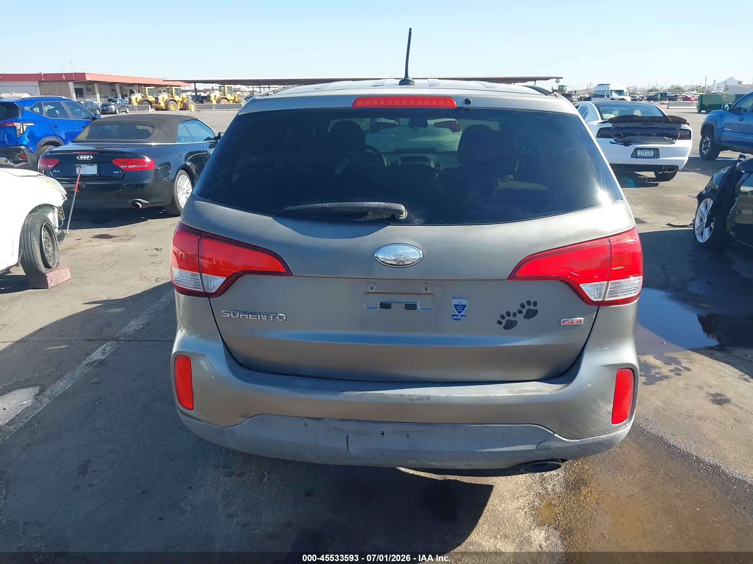 2014 Kia Sorento Lx Gray vin: 5XYKT3A60EG488310