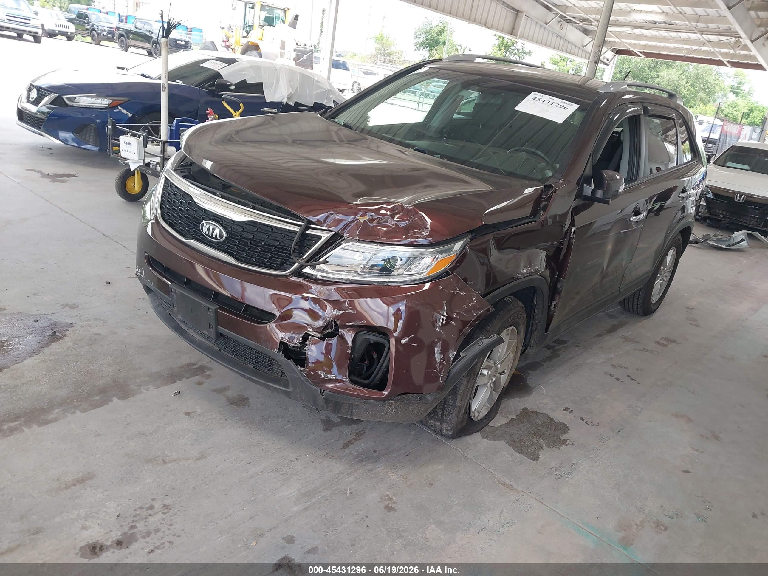 2014 Kia Sorento Lx Purple vin: 5XYKT3A60EG539515