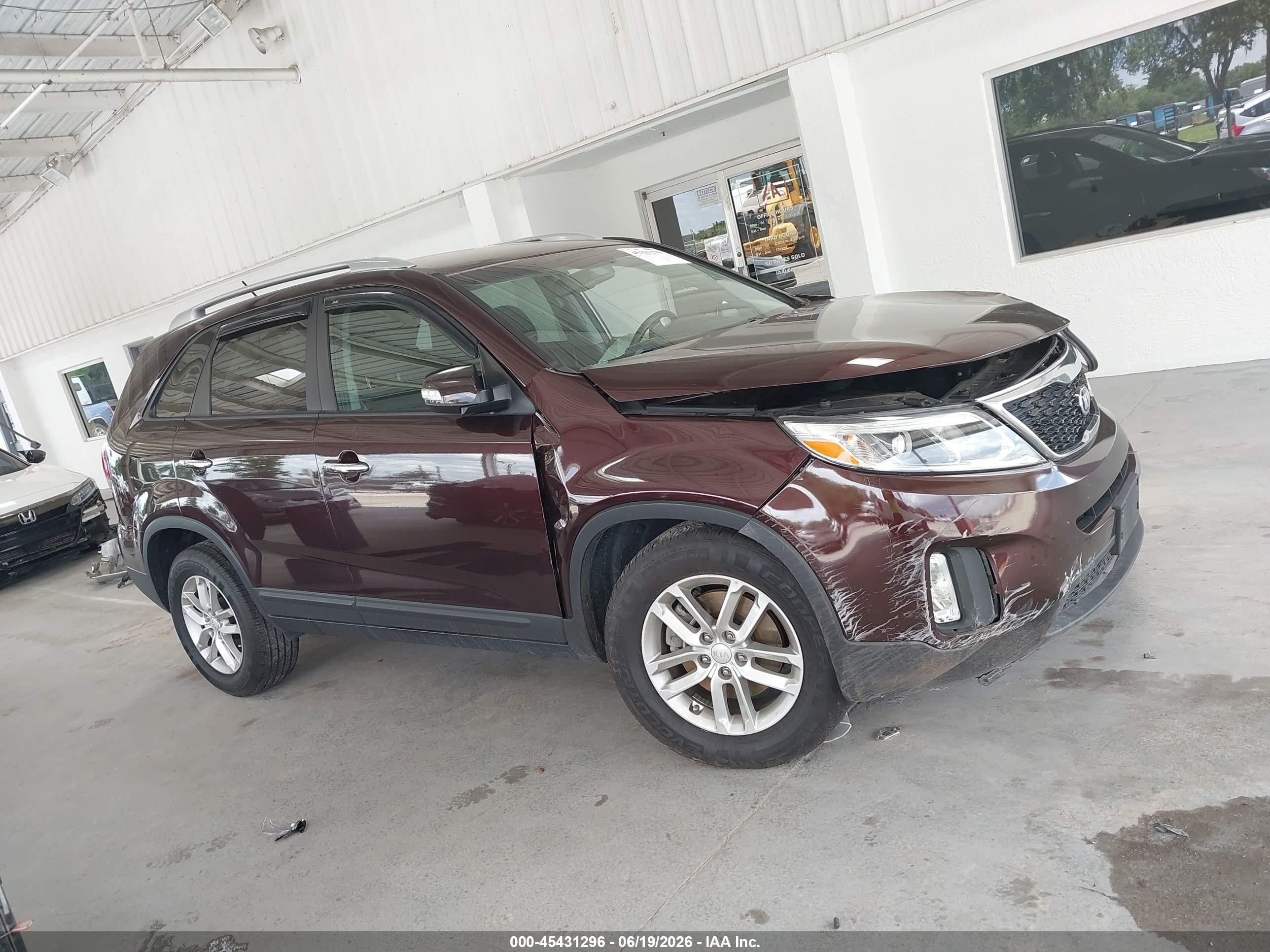 2014 Kia Sorento Lx Purple vin: 5XYKT3A60EG539515