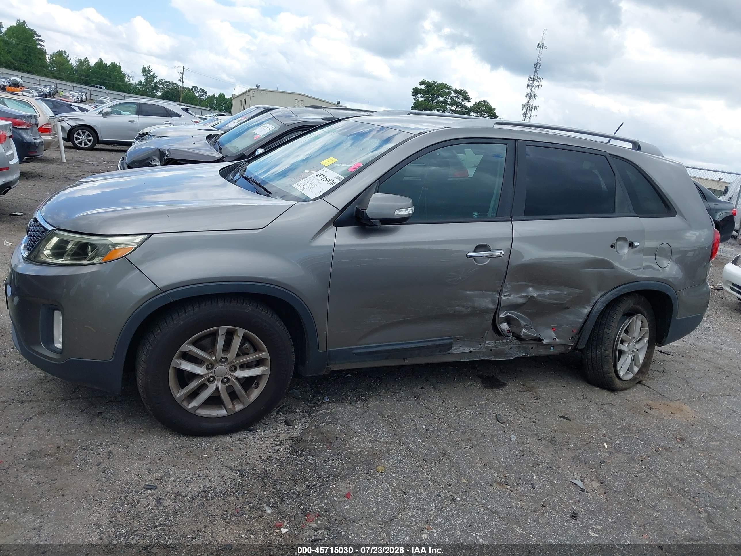 2015 Kia Sorento Lx Gray vin: 5XYKT3A60FG557594