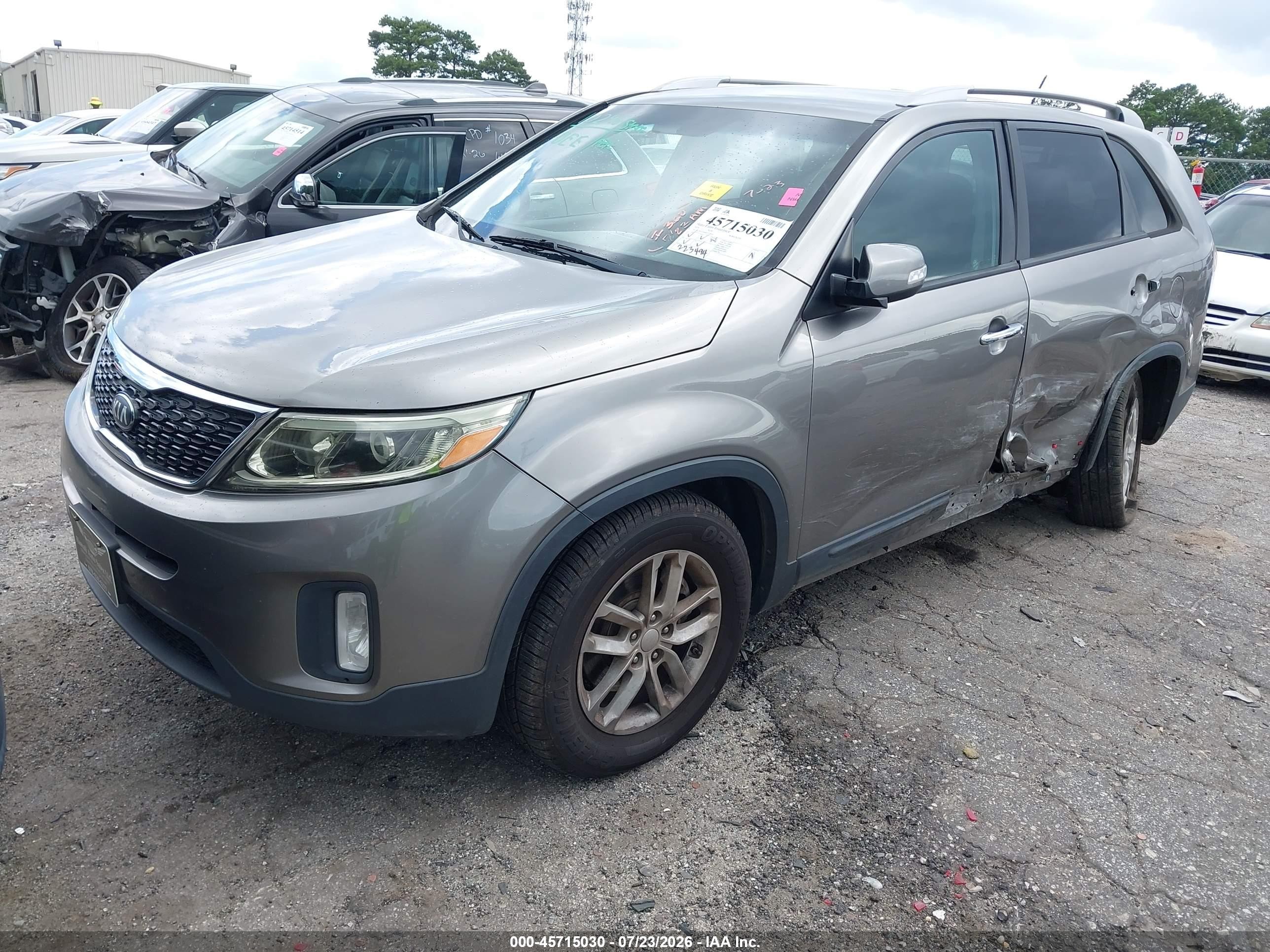 2015 Kia Sorento Lx Gray vin: 5XYKT3A60FG557594