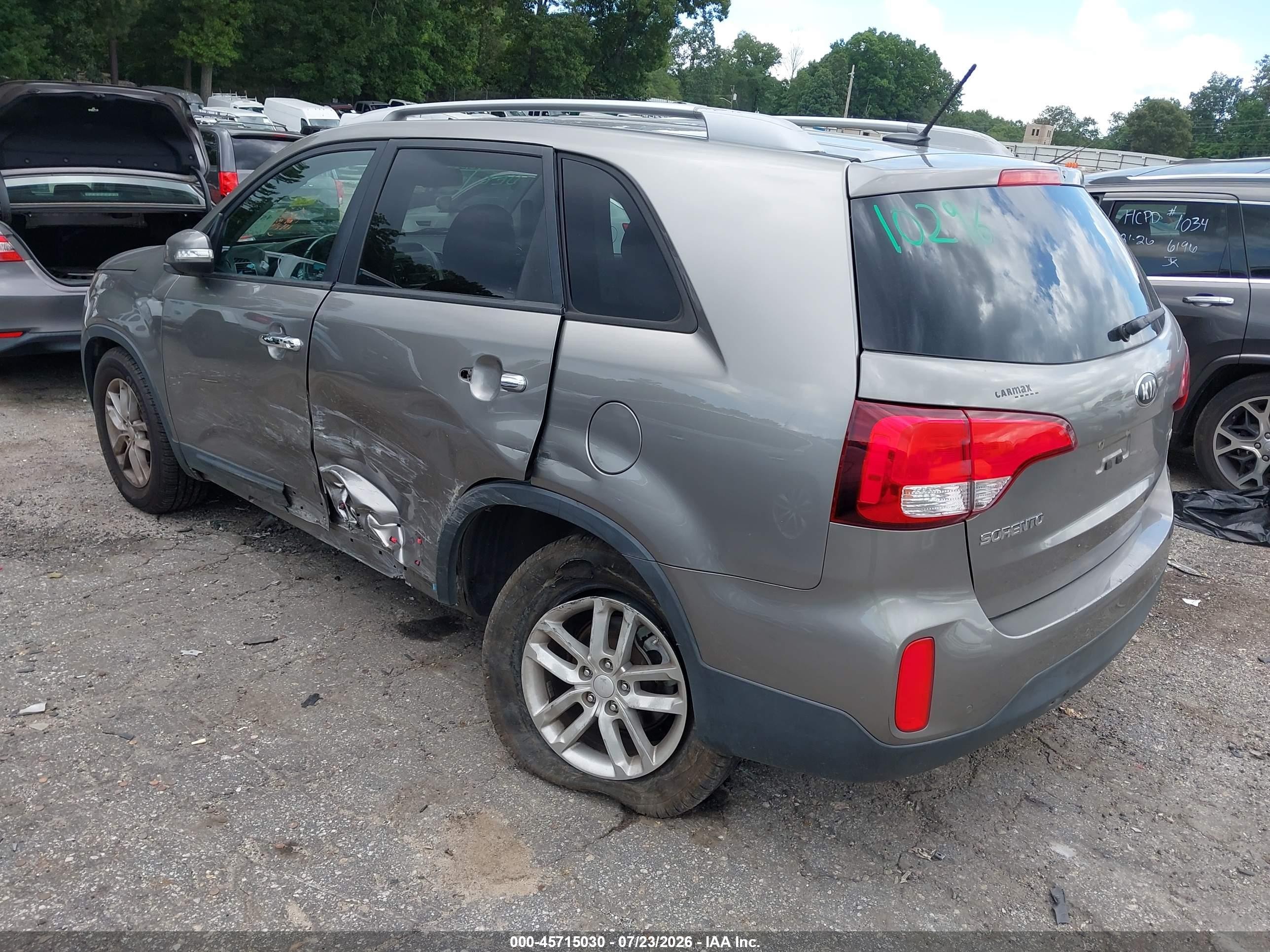 2015 Kia Sorento Lx Gray vin: 5XYKT3A60FG557594